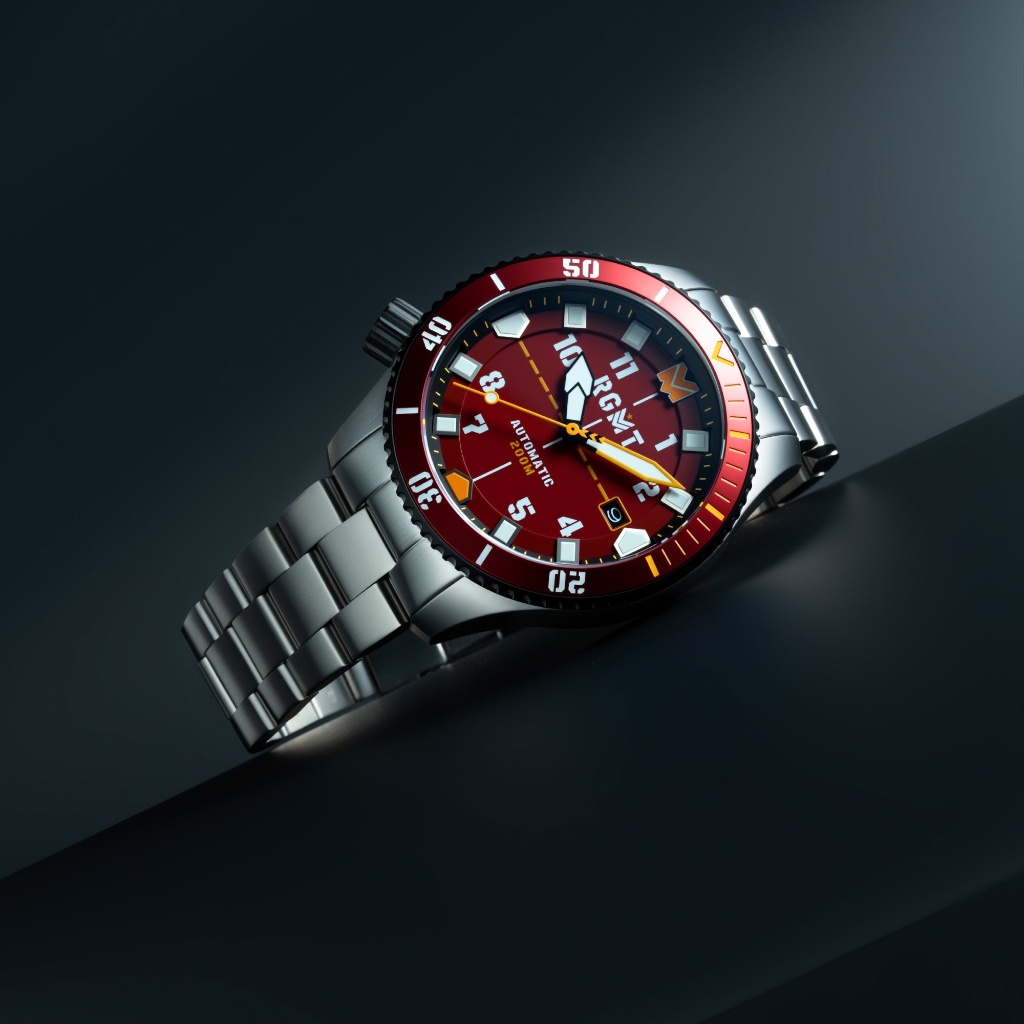 RGMT RGMT Recon Diver Automatic Maroon Men's Watch RG-8075-44
