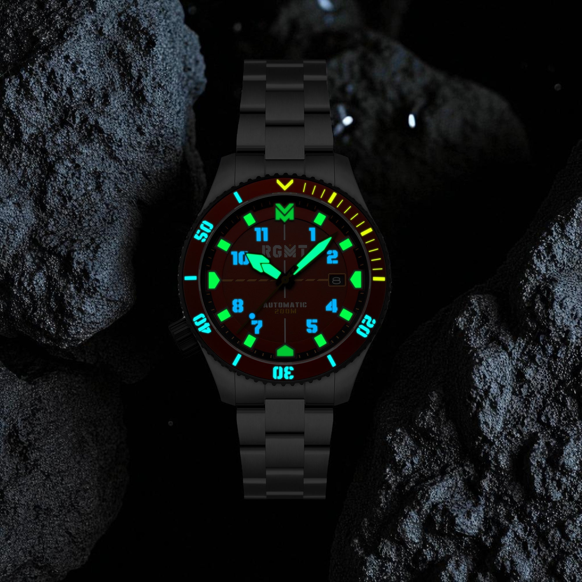 RGMT RGMT Recon Diver Automatic Maroon Men's Watch RG-8075-44