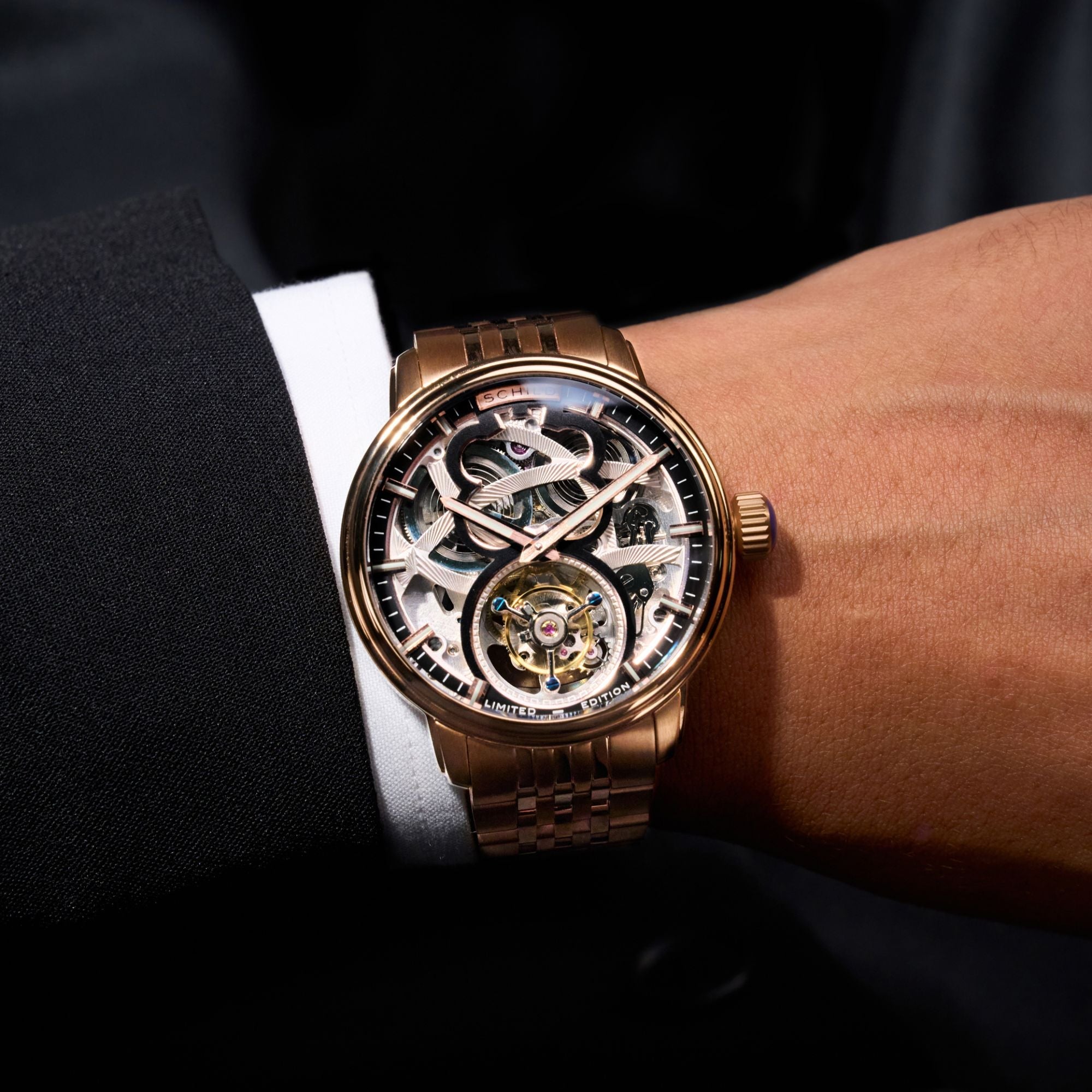 SCHILD Schild Maximillian Tourbillon Limited Edition Rose Gold Men's Watch SC-1002-55