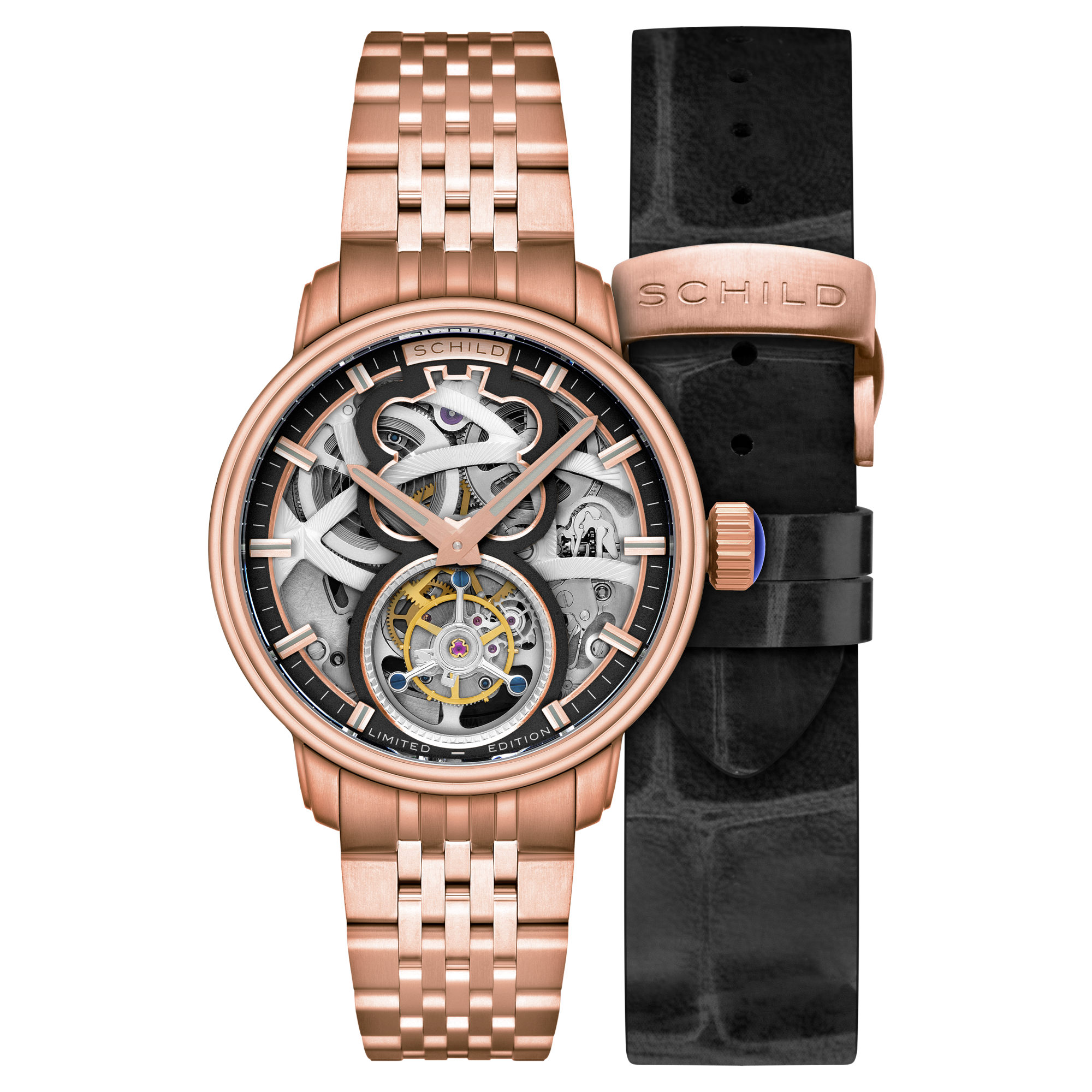SCHILD Schild Maximillian Tourbillon Limited Edition Rose Gold Men's Watch SC-1002-55