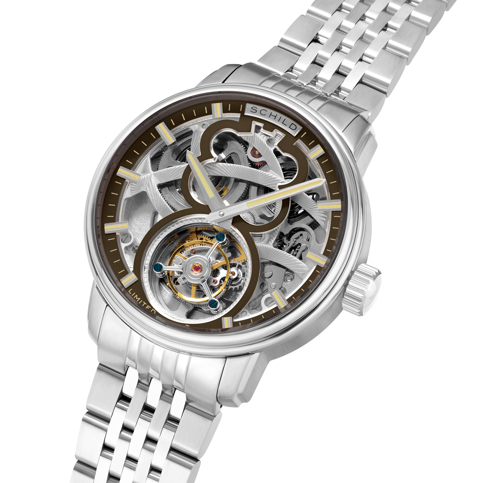 Schild Maximillian Tourbillon Limited Edition Walnut Drift Men's Watch SC-1002-DD