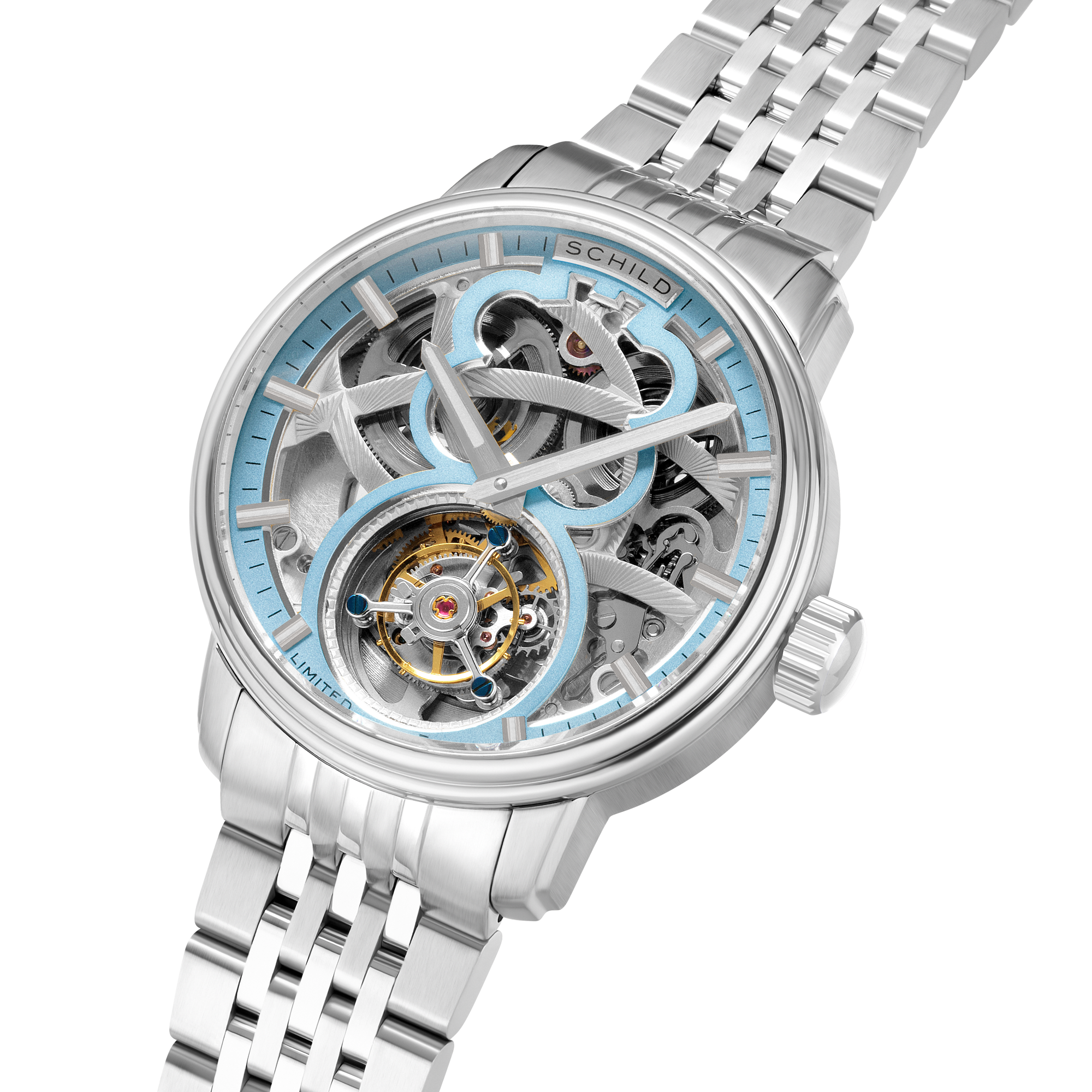 Schild Maximillian Tourbillon Limited Edition Marine Teal Men's Watch SC-1002-FF