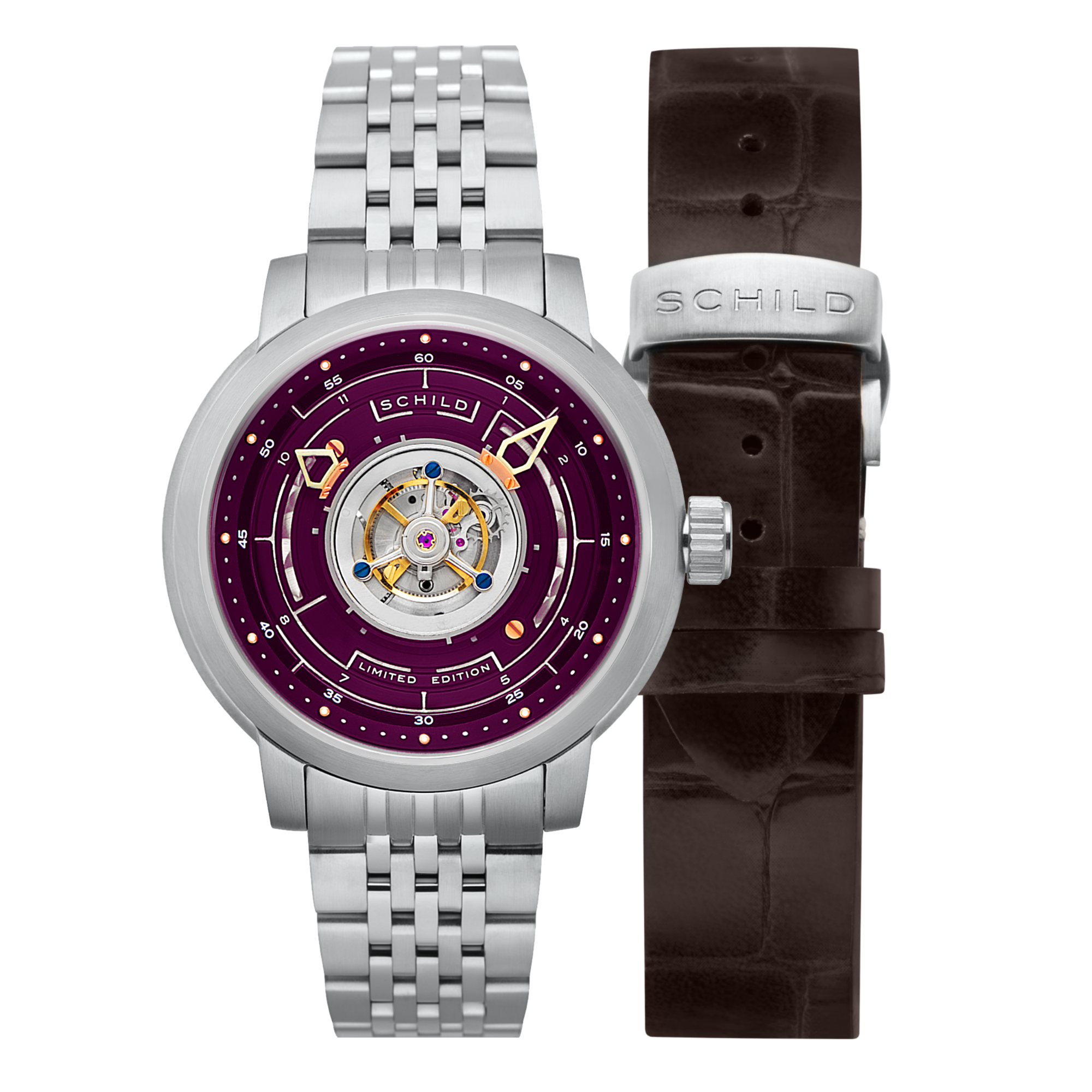 SCHILD Schild Heinrich Cyclone Tourbillon Malbec Red Men's Watch SC-1011-33