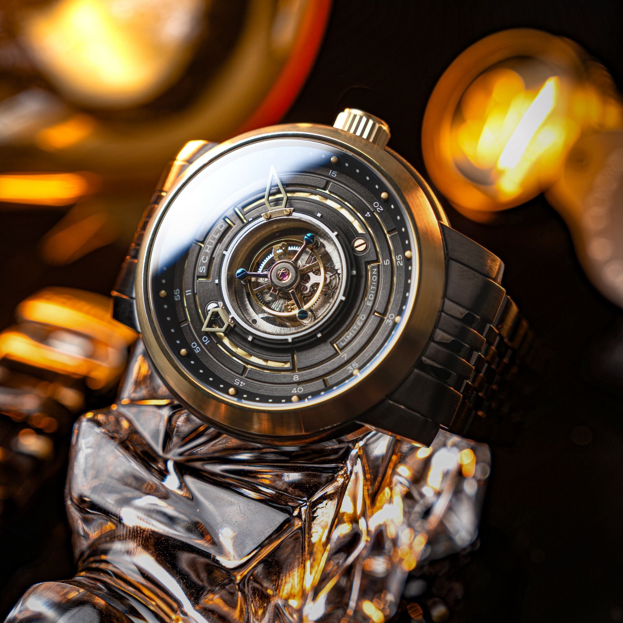 SCHILD Schild Heinrich Cyclone Tourbillon Limited Edition Grey Gold Men's Watch SC-1011-77