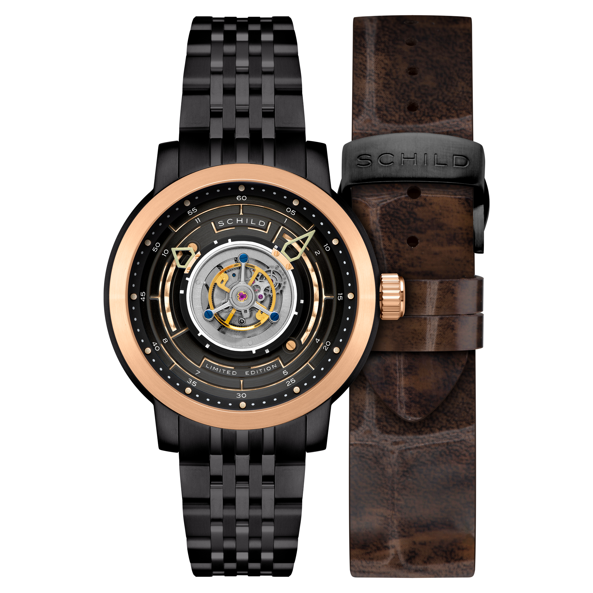 SCHILD Schild Heinrich Cyclone Tourbillon Limited Edition Copper Black Men's Watch SC-1011-88