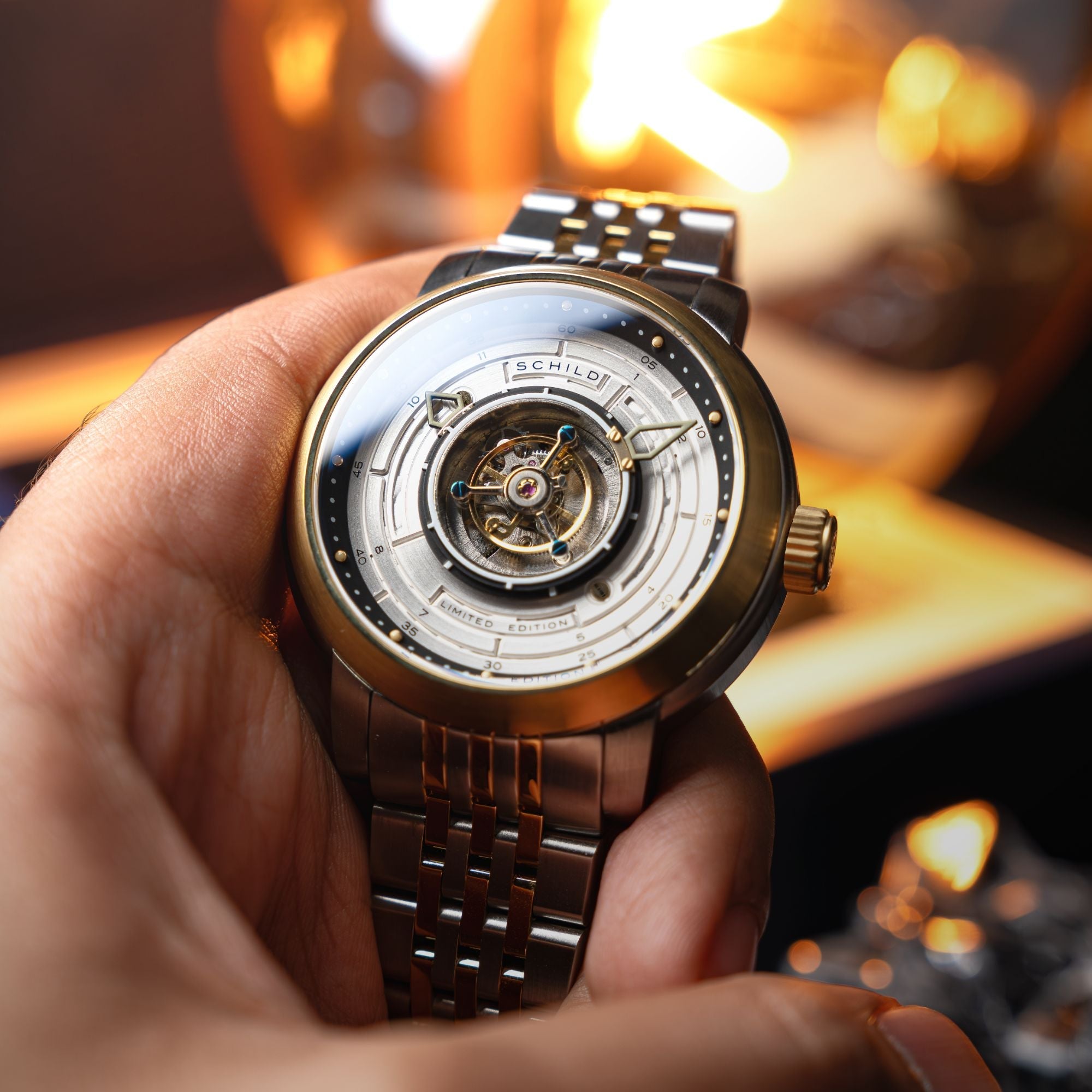 SCHILD Schild Heinrich Cyclone Tourbillon Limited Edition Steel Gold Men's Watch SC-1011-99