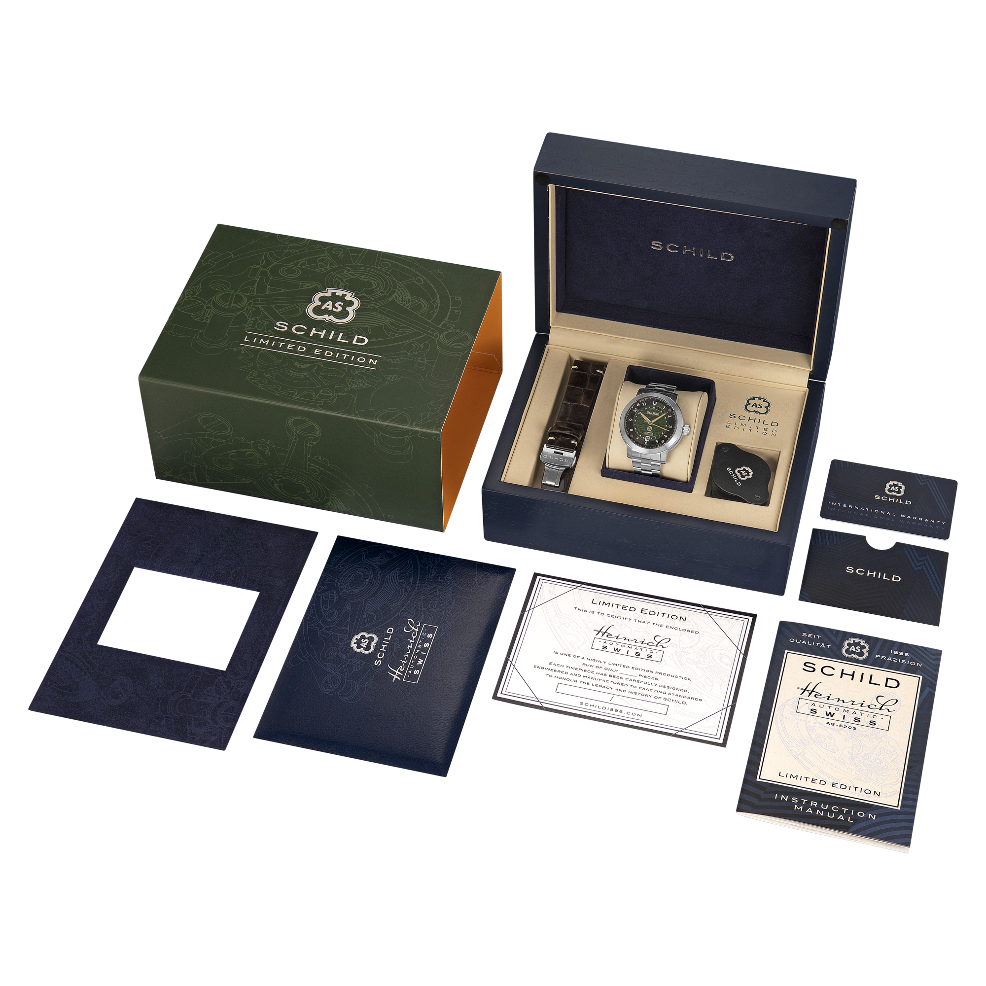 SCHILD Schild Heinrich Swiss Automatic Lake Green Men's Limited Edition Watch SC-1014-33