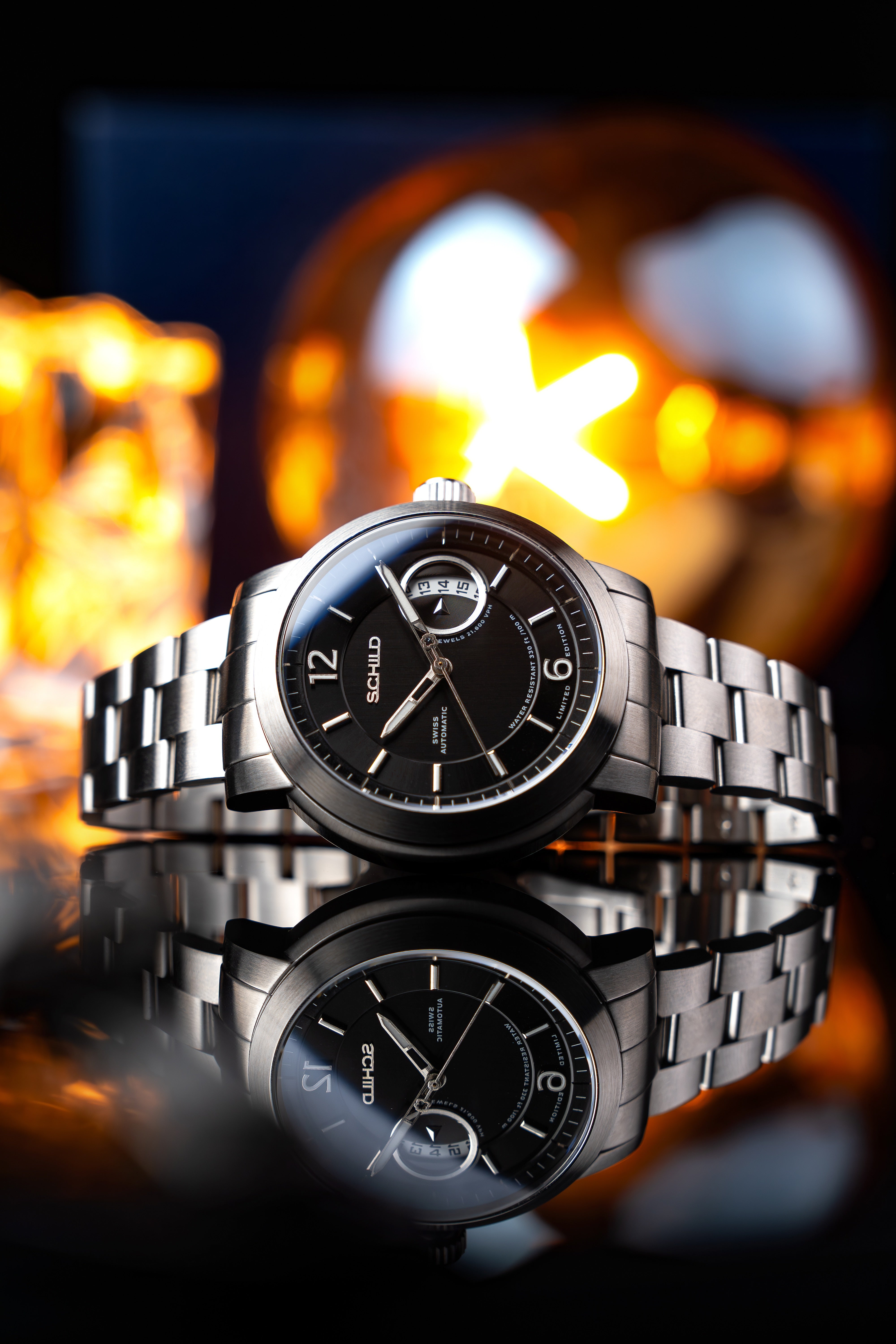 SCHILD Schild Heinrich Minimal Swiss Automatic Limited Edition Tie Black Men's Watch SC-1015-22