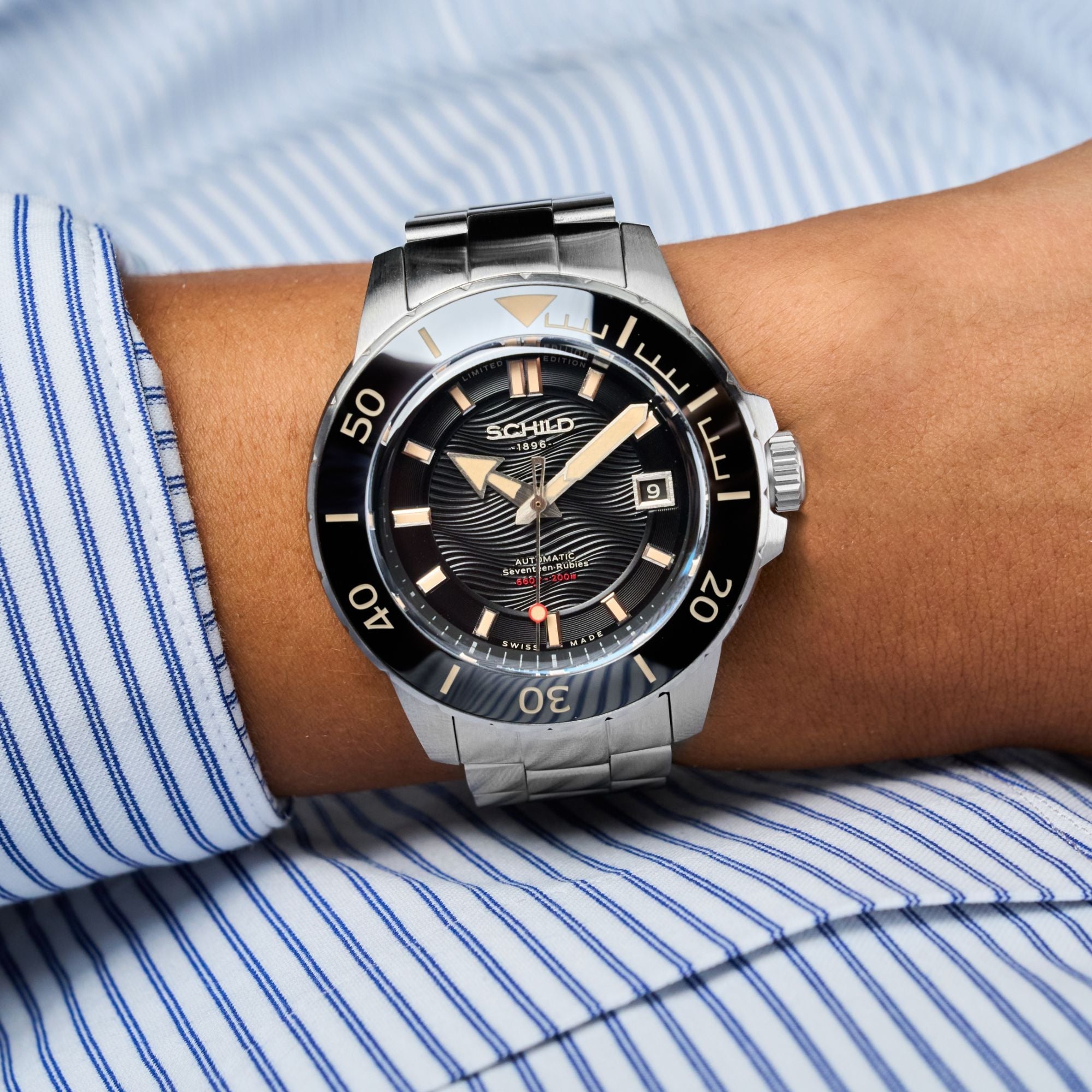 SCHILD Schild Hermann Swiss Automatic Limited Edition Ebony Black Men's Watch SC-1016-11