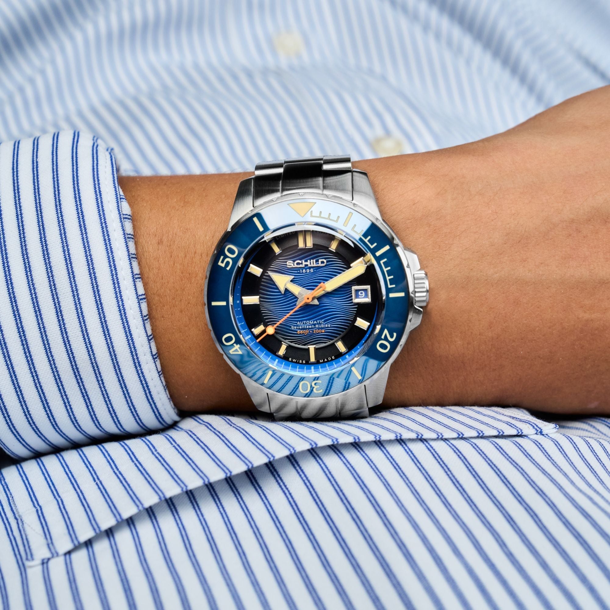 SCHILD Schild Hermann Swiss Automatic Limited Edition Cobalt Blue Men's Watch SC-1016-22