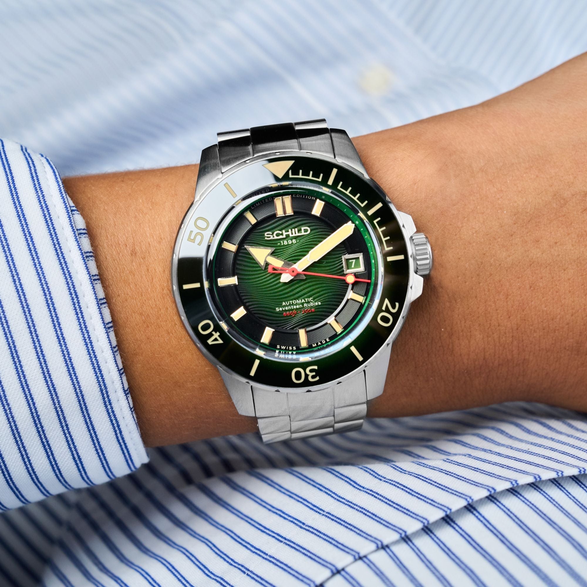 SCHILD Schild Hermann Swiss Automatic Limited Edition Fern Green Men's Watch SC-1016-33