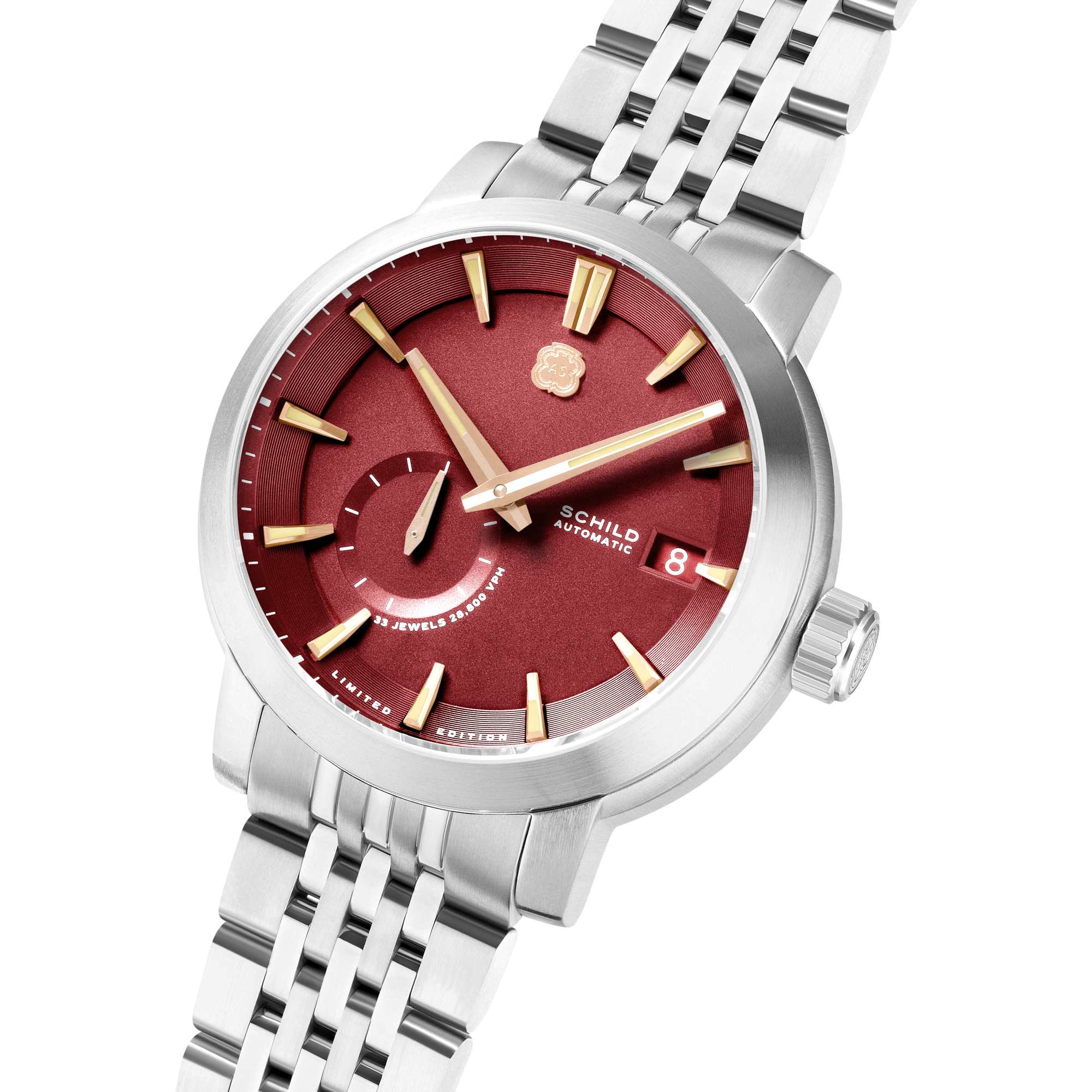 SCHILD Schild Heinrich Micro Rotor Automatic Limited Edition Cabernet Red Men's Watch SC-1017-33