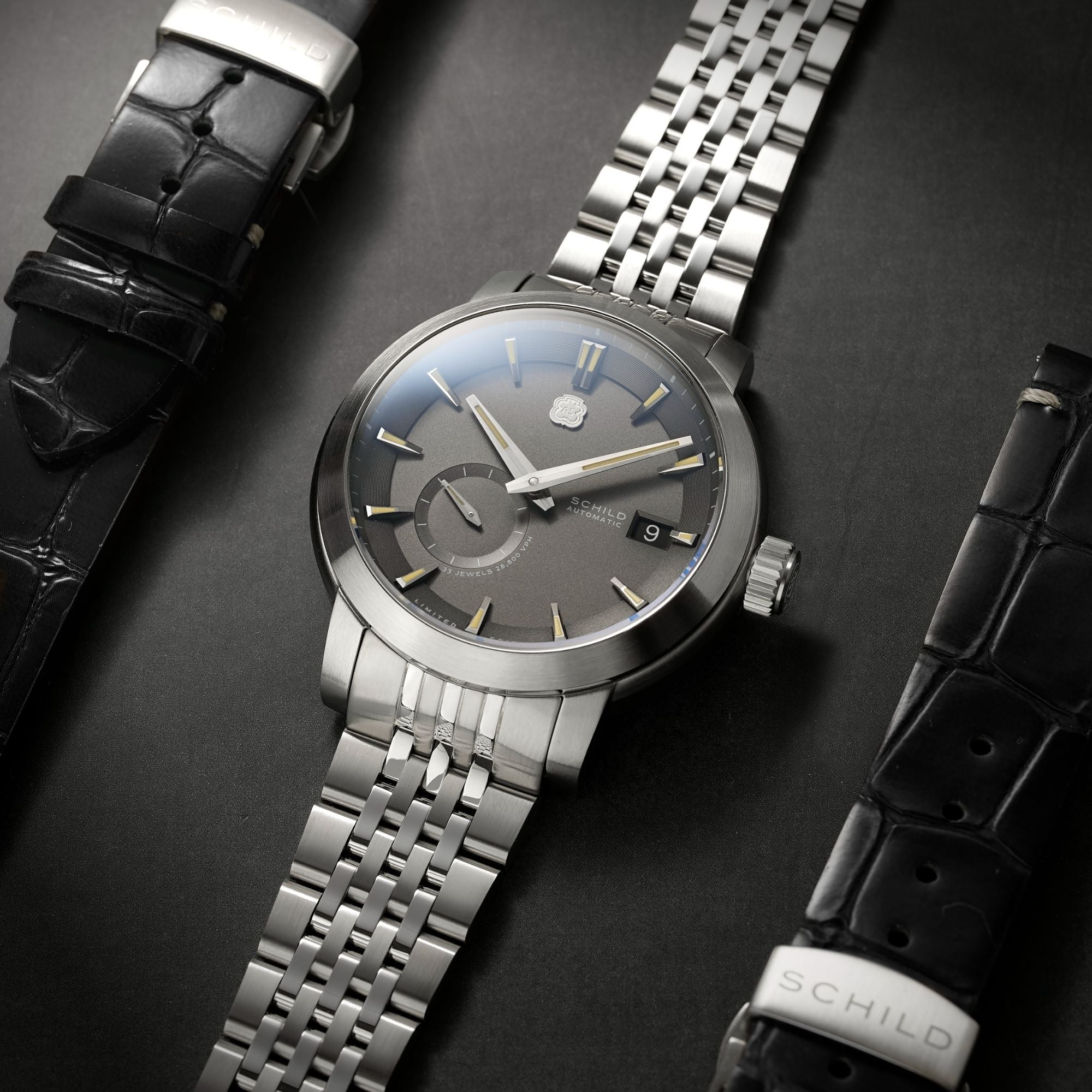 SCHILD Schild Heinrich Micro Rotor Automatic Limited Edition Iron Grey Men's Watch SC-1017-55