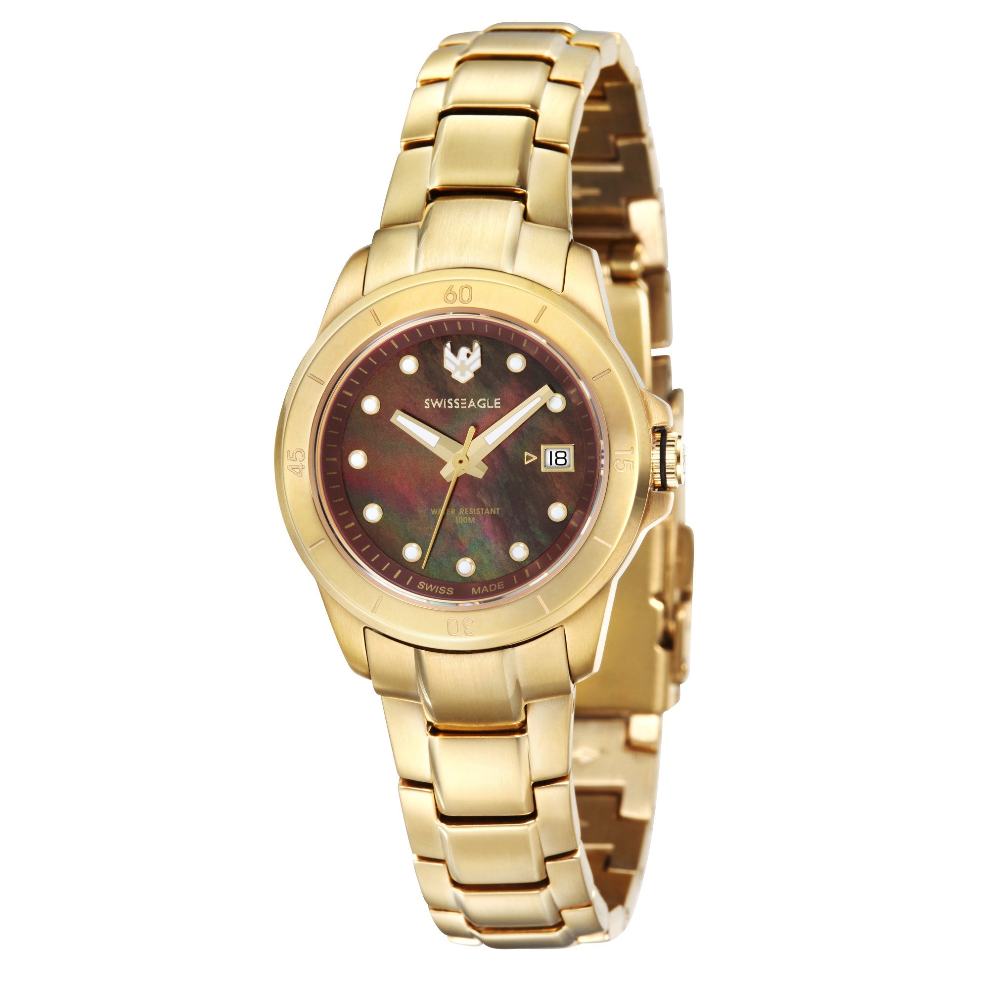 SWISS EAGLE Swiss Eagle Battalion Pearly Brown Dial Watch Quartz SE-6043-33
