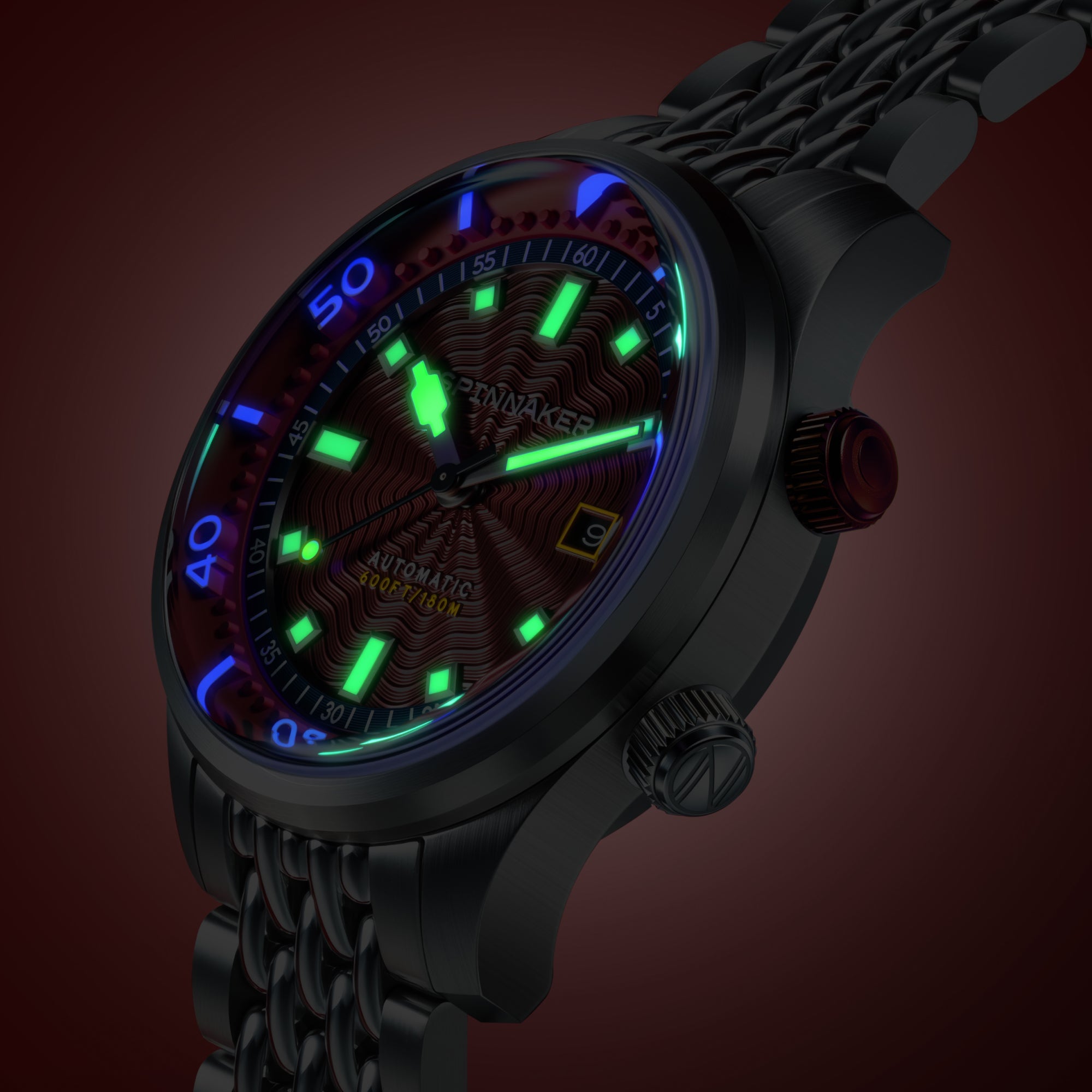 Spinnaker Bradner Automatic Burgundy Surge Men's Watch SP-5062-BB