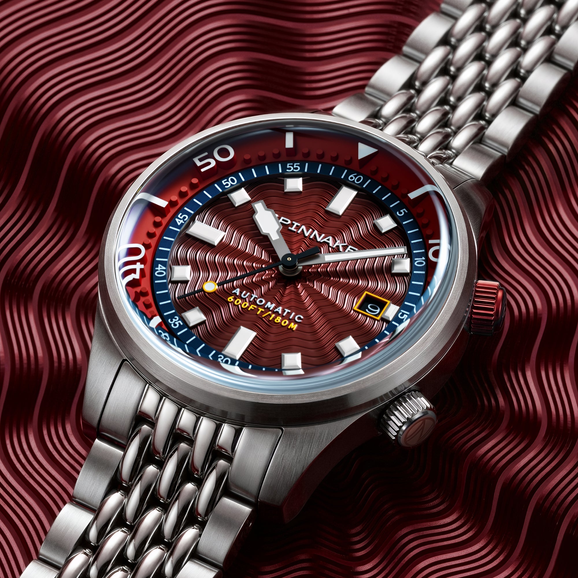 Spinnaker Bradner Automatic Burgundy Surge Men's Watch SP-5062-BB