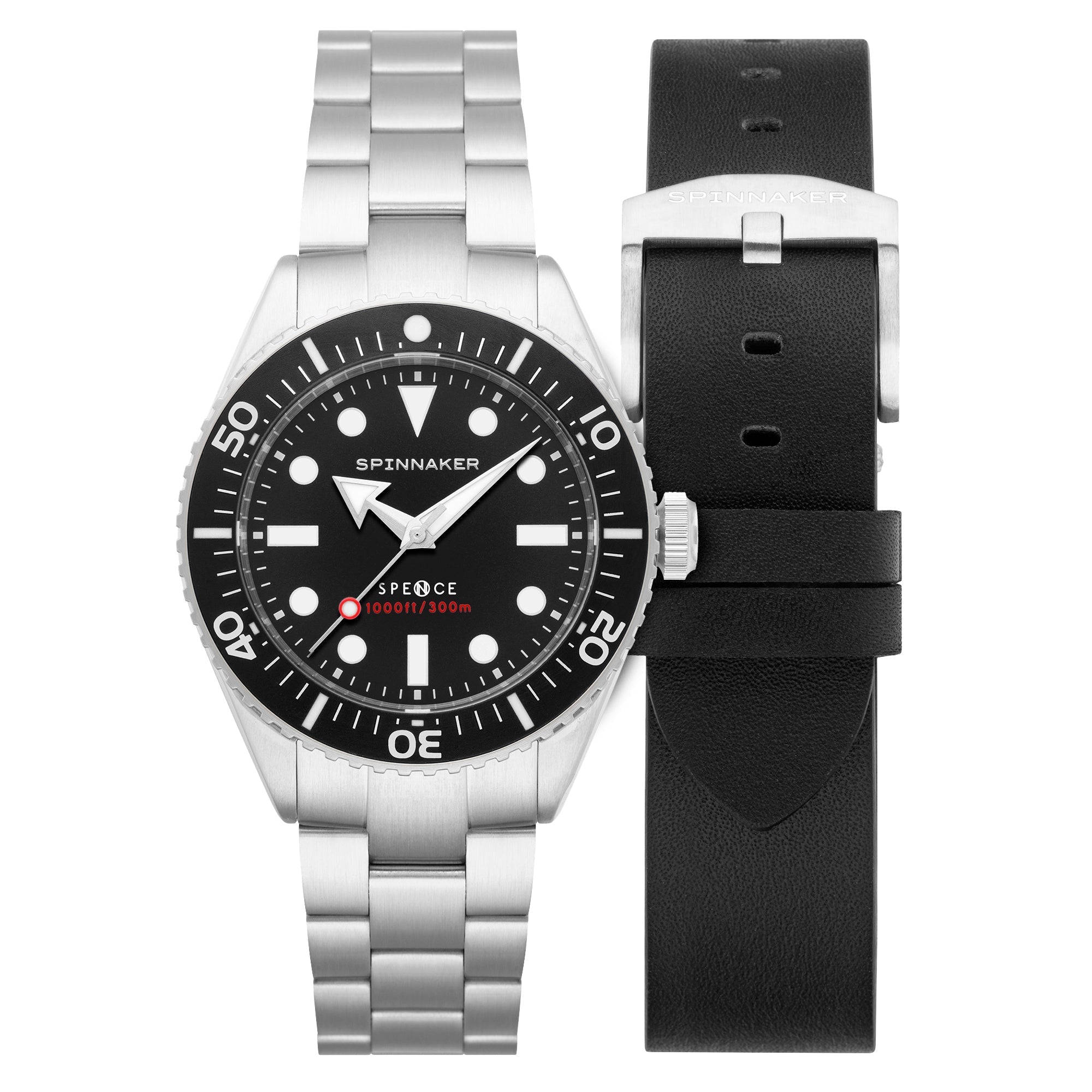 SPINNAKER Spinnaker Spence Men's Japanese Automatic Pitch Black Watch SP-5097-11 (Damaged Packaging)