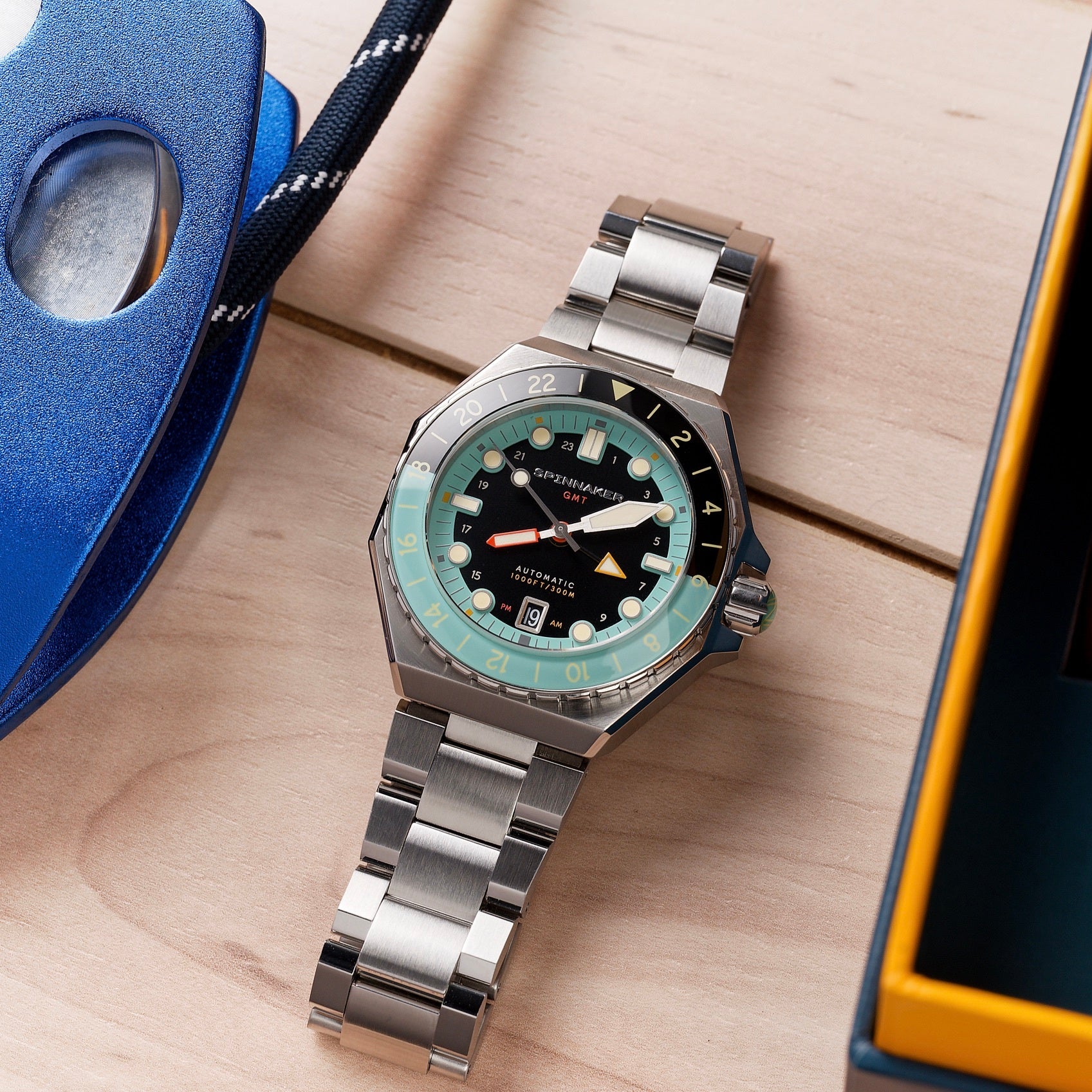 SPINNAKER Spinnaker Dark Turquoise Dumas GMT Automatic Men's Watch SP-5119-33