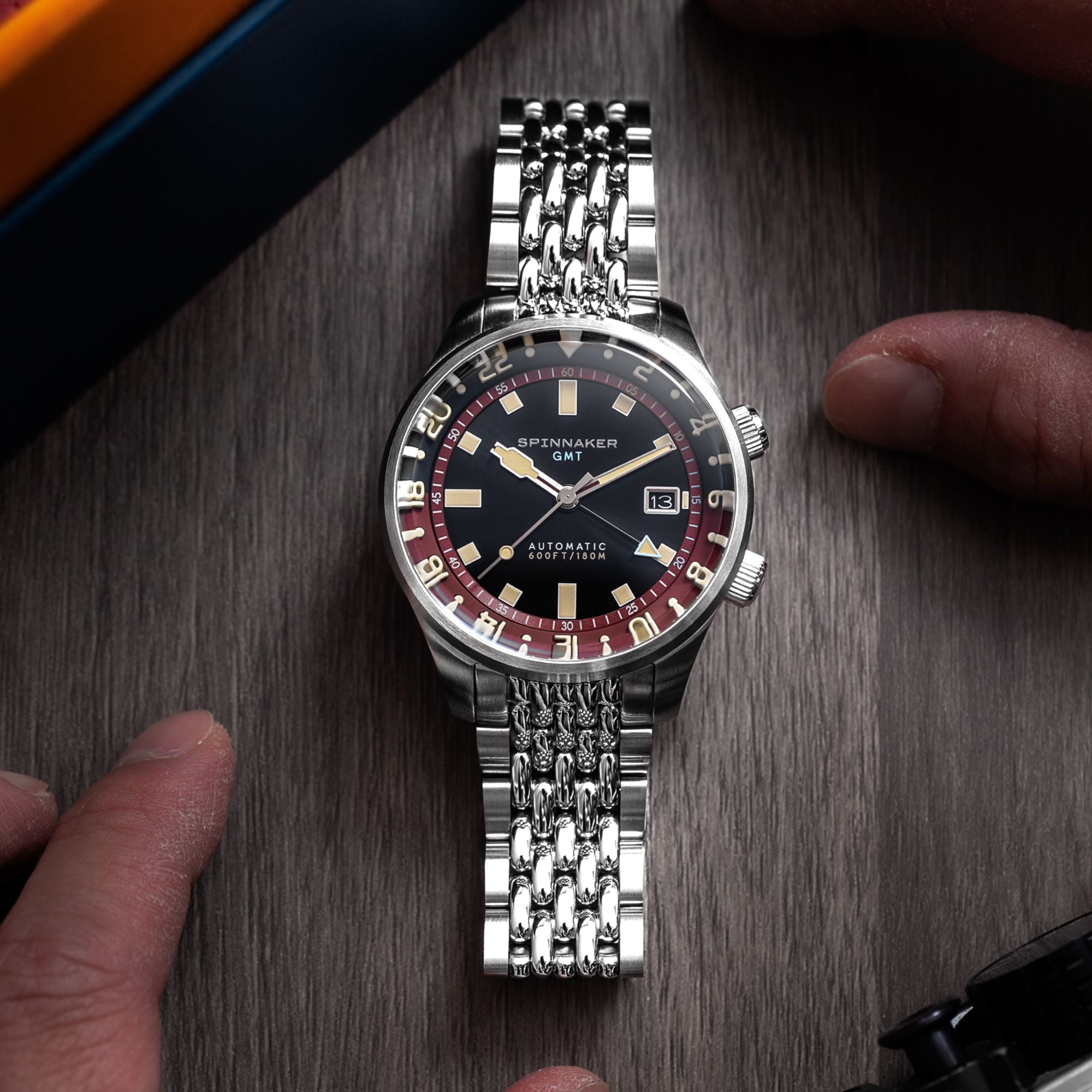 SPINNAKER Spinnaker Bradner GMT Automatic Sombre Red Men's Watch SP-5121-11