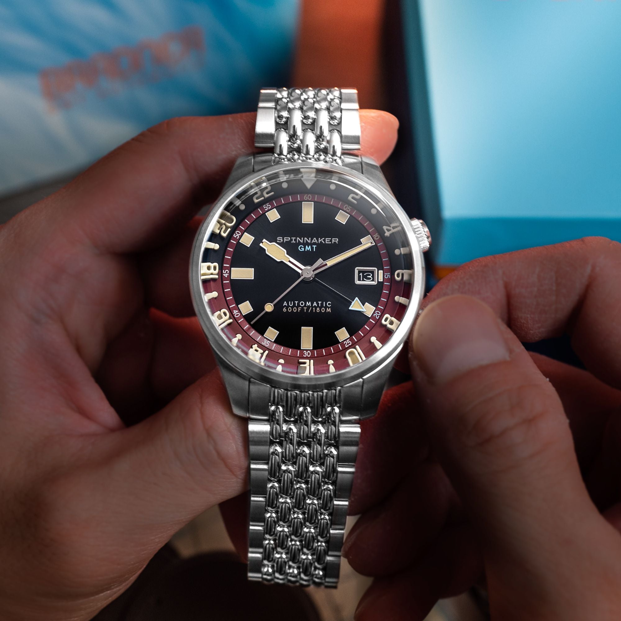 SPINNAKER Spinnaker Bradner GMT Automatic Sombre Red Men's Watch SP-5121-11