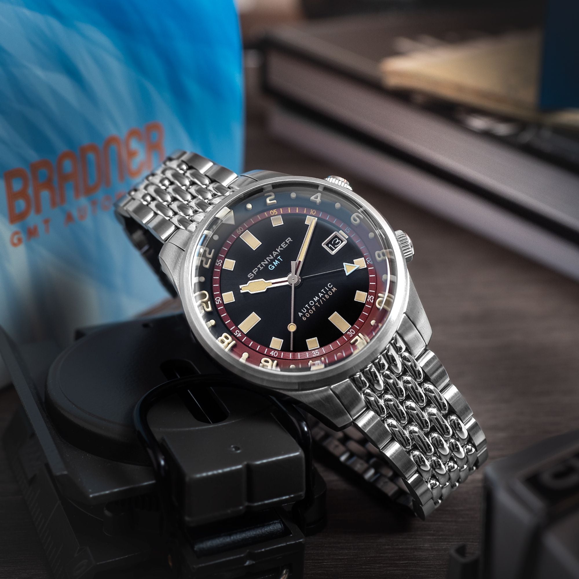 SPINNAKER Spinnaker Bradner GMT Automatic Sombre Red Men's Watch SP-5121-11