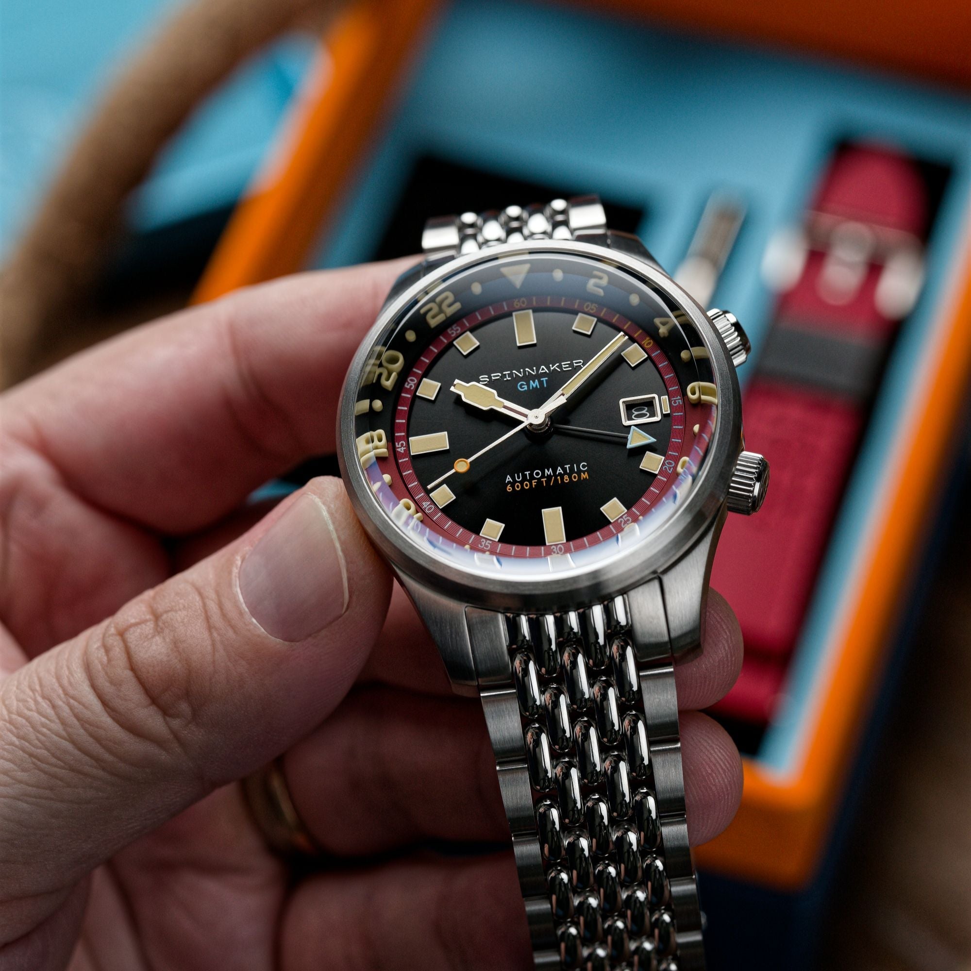 SPINNAKER Spinnaker Bradner GMT Automatic Sombre Red Men's Watch SP-5121-11