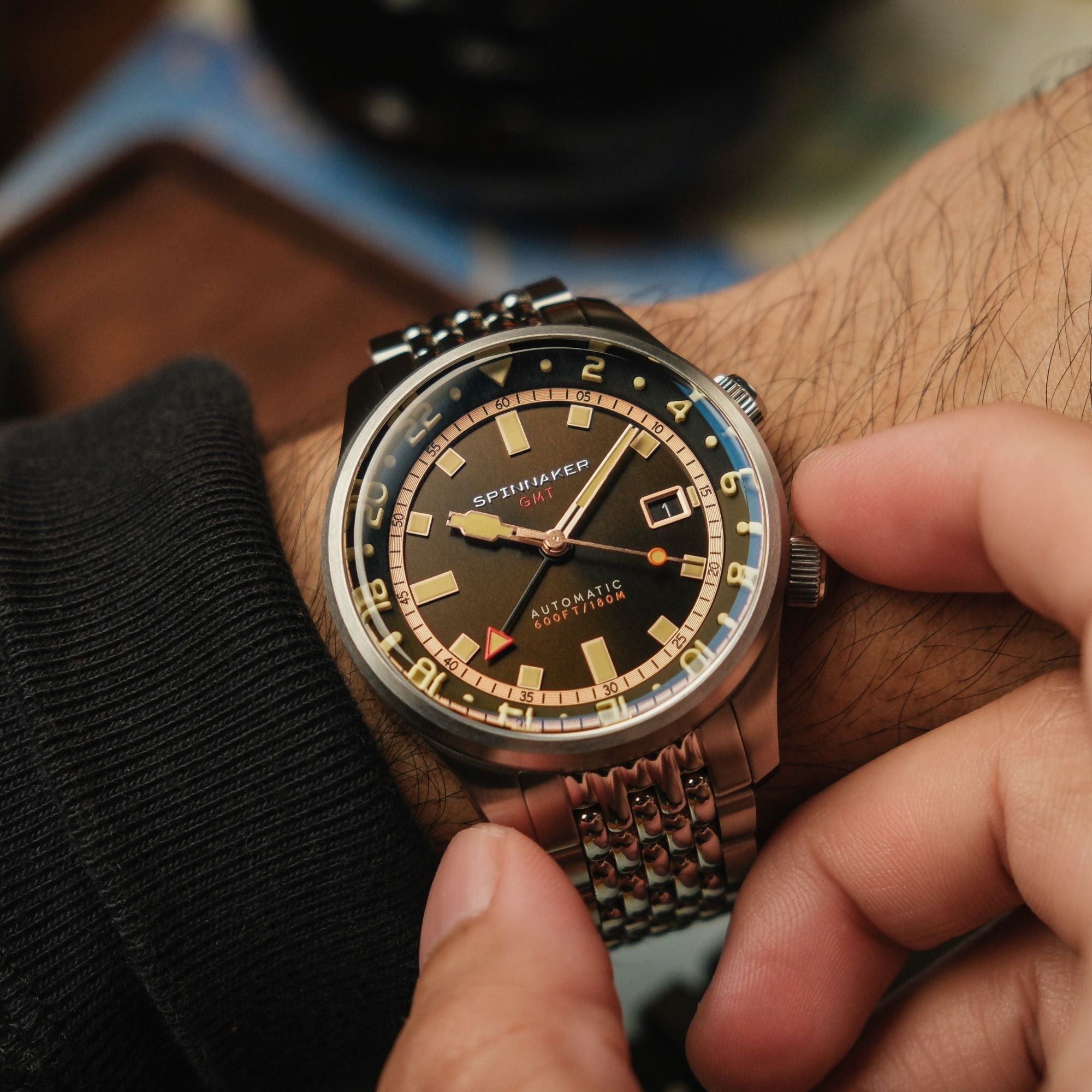 SPINNAKER Spinnaker Bradner GMT Automatic Abbott Brown Men's Watch SP-5121-22