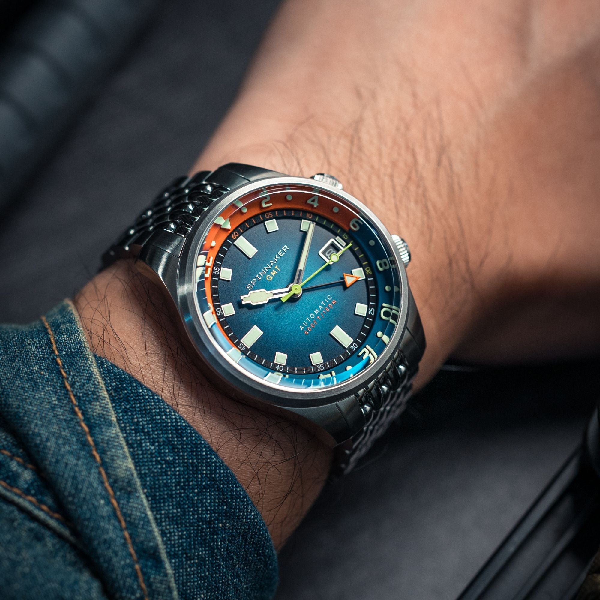 SPINNAKER Spinnaker Bradner GMT Automatic Orange Blue Men's Watch