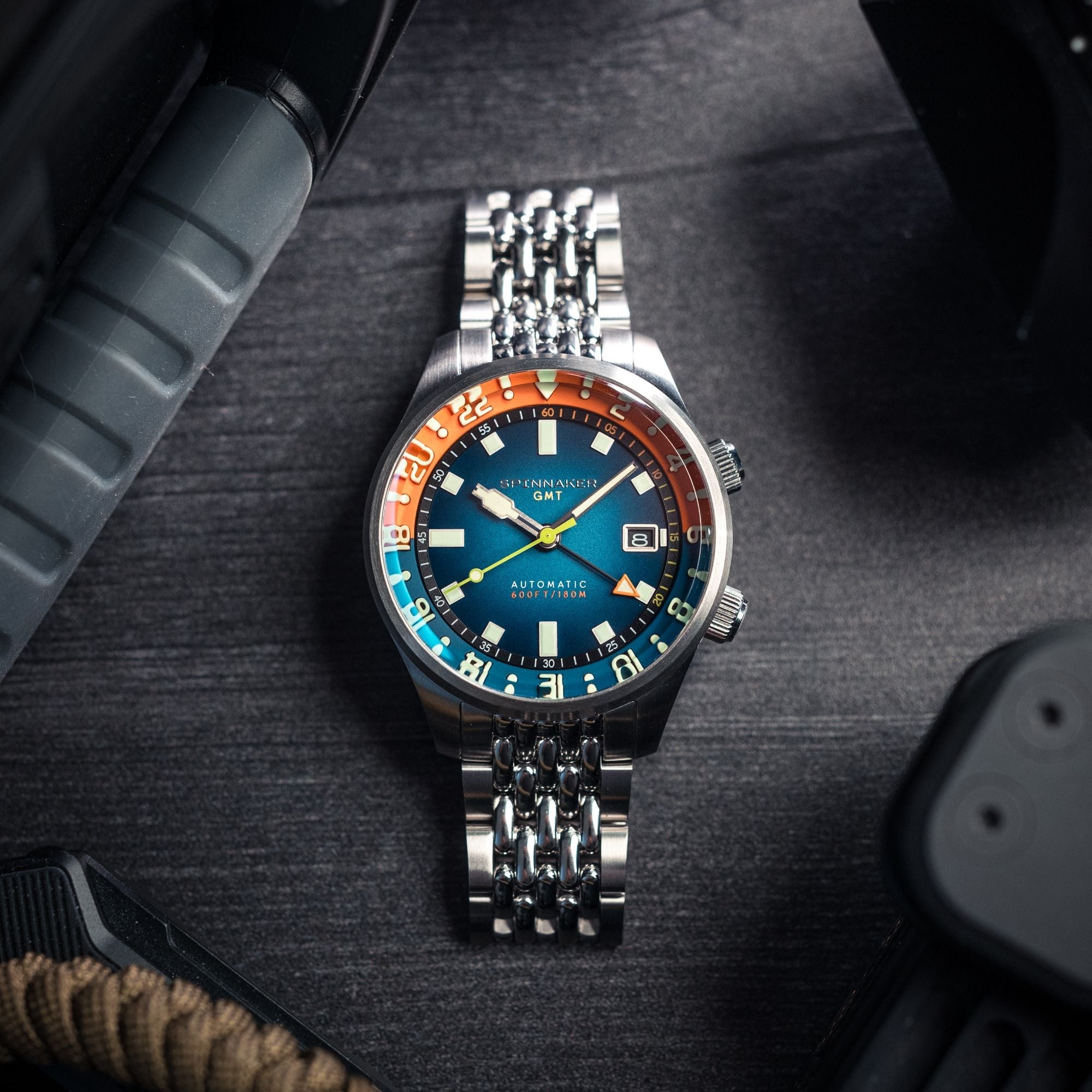 SPINNAKER Spinnaker Bradner GMT Automatic Orange Blue Men's Watch