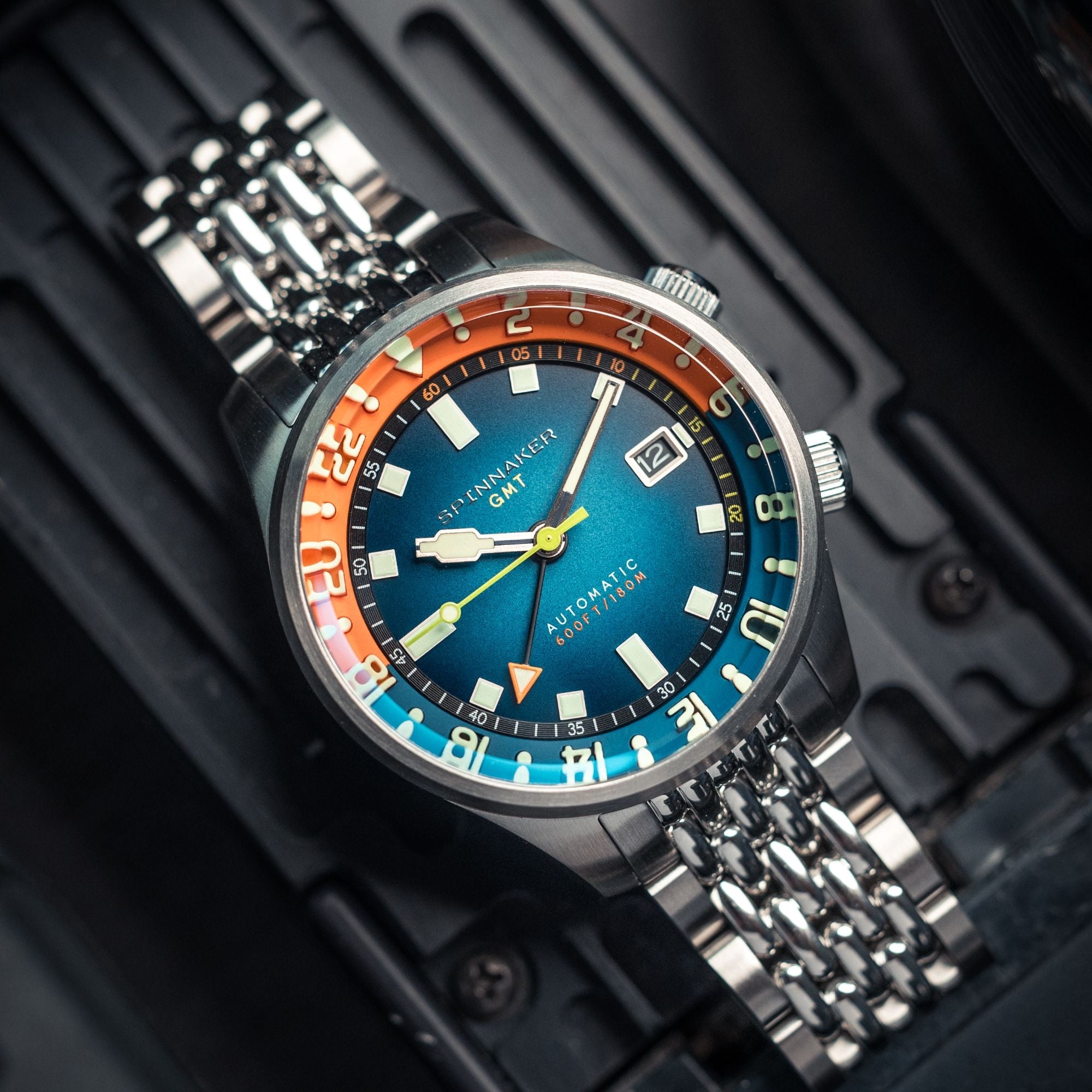SPINNAKER Spinnaker Bradner GMT Automatic Orange Blue Men's Watch