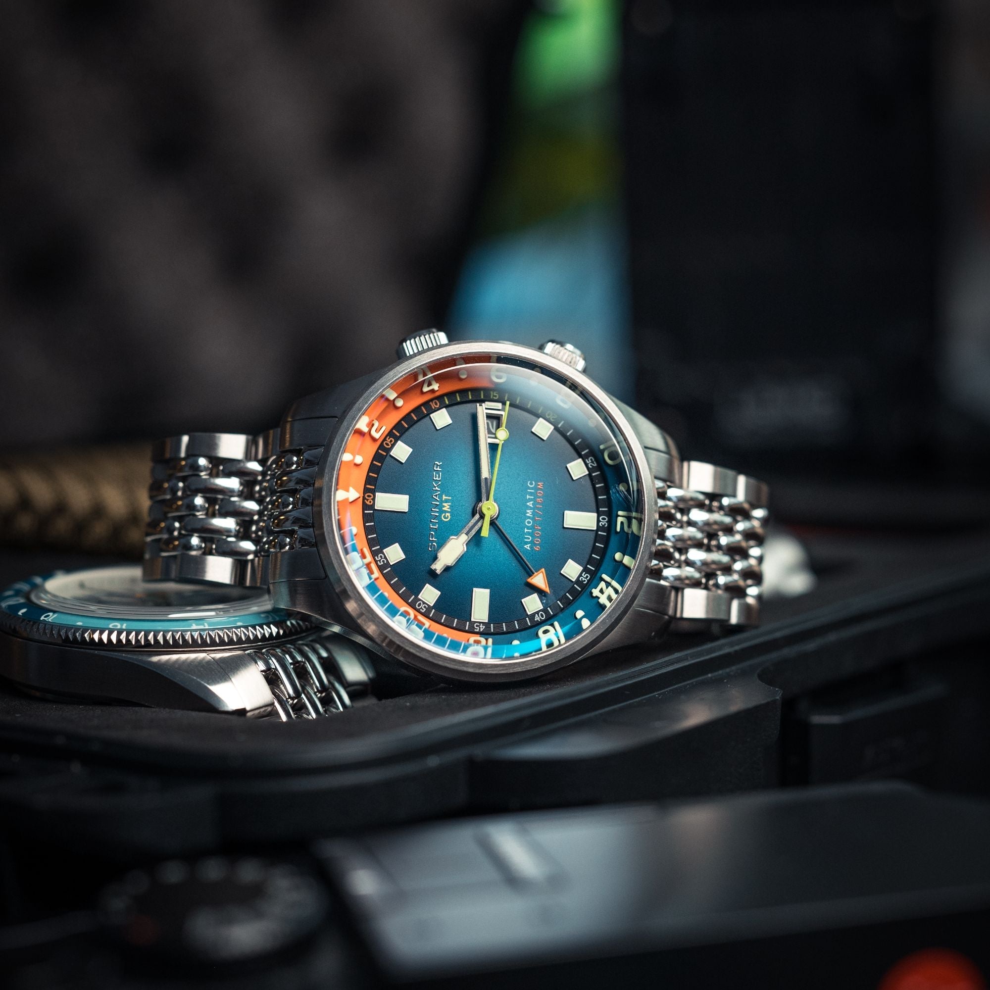 SPINNAKER Spinnaker Bradner GMT Automatic Orange Blue Men's Watch