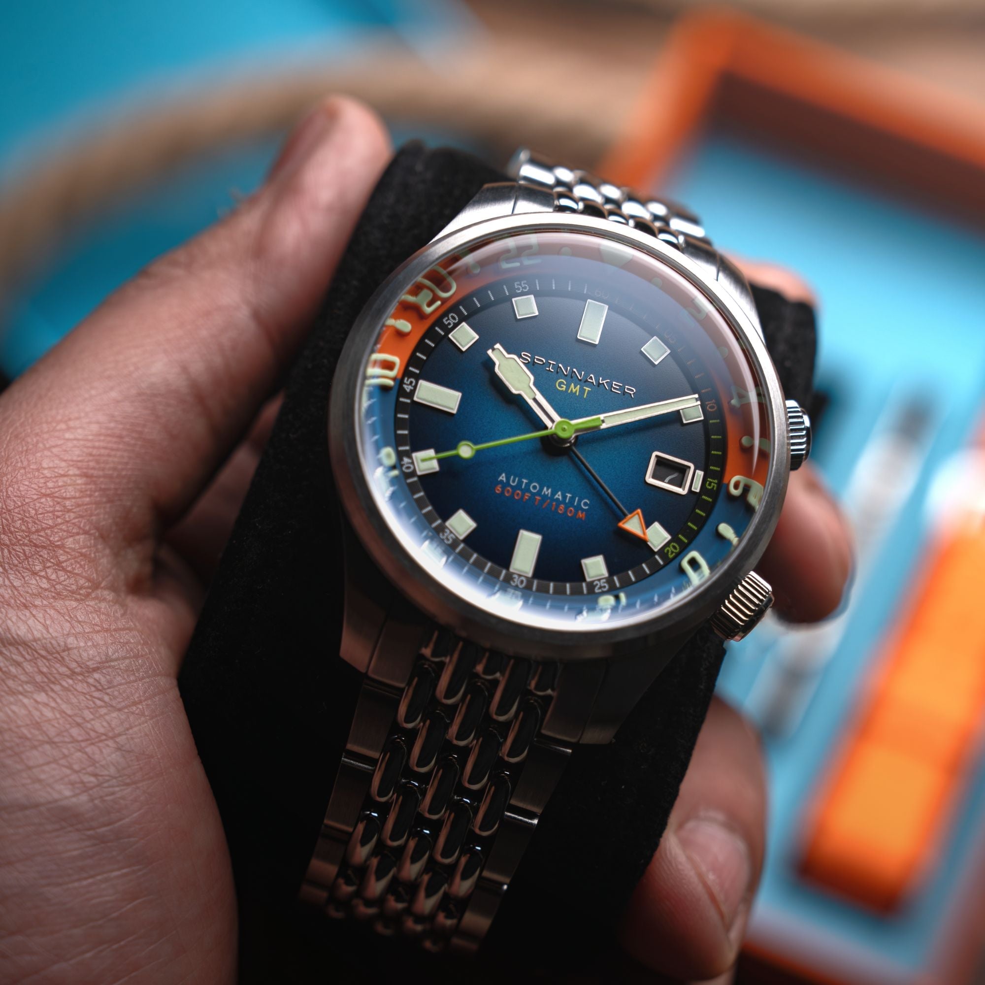 SPINNAKER Spinnaker Bradner GMT Automatic Orange Blue Men's Watch