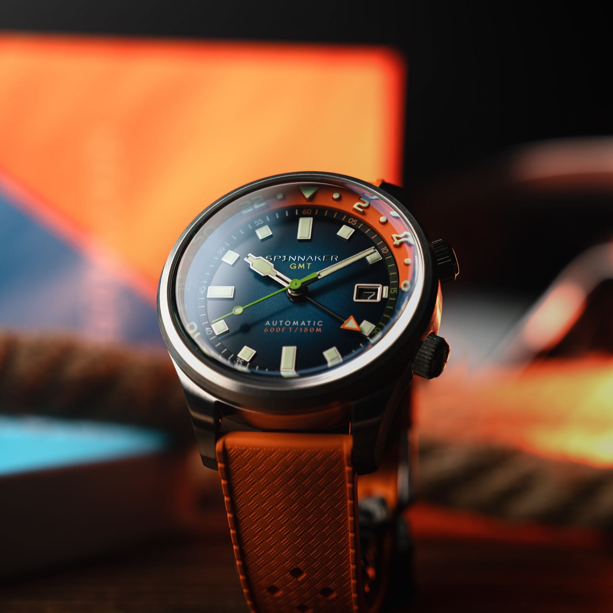 SPINNAKER Spinnaker Bradner GMT Automatic Orange Blue Men's Watch
