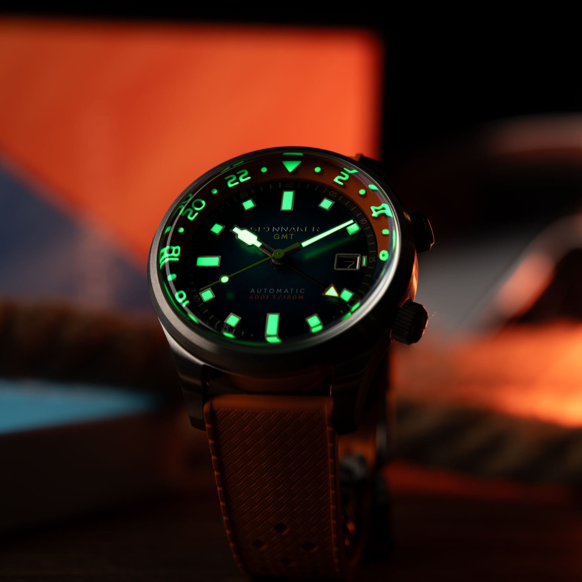 SPINNAKER Spinnaker Bradner GMT Automatic Orange Blue Men's Watch