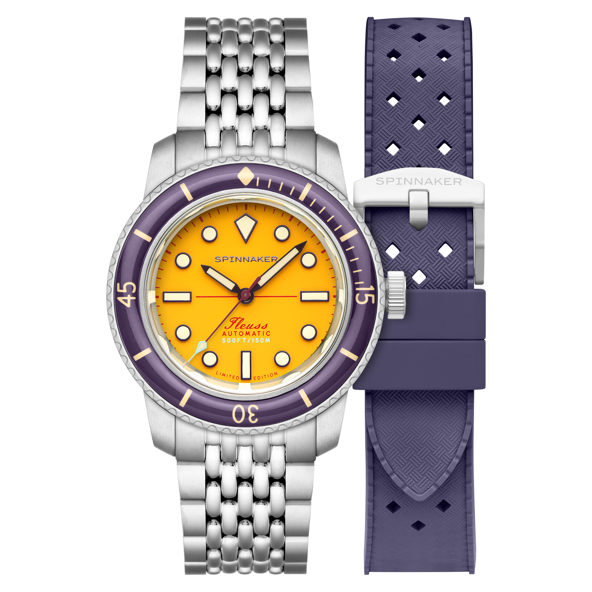 SPINNAKER Spinnaker Fleuss 40 Automatic 145TH Limited Edition Mustard Yellow Men's Watch SP-5133-55