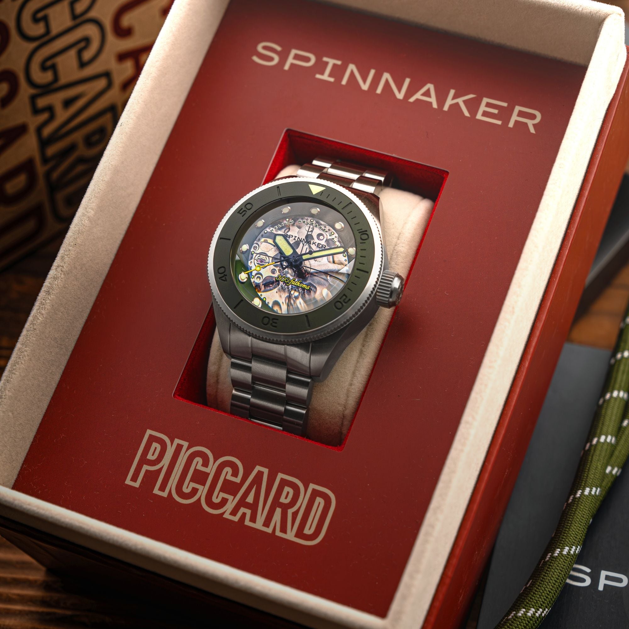 SPINNAKER Spinnaker Piccard Skeleton Automatic Mist Green Men's Watch SP-5135-22