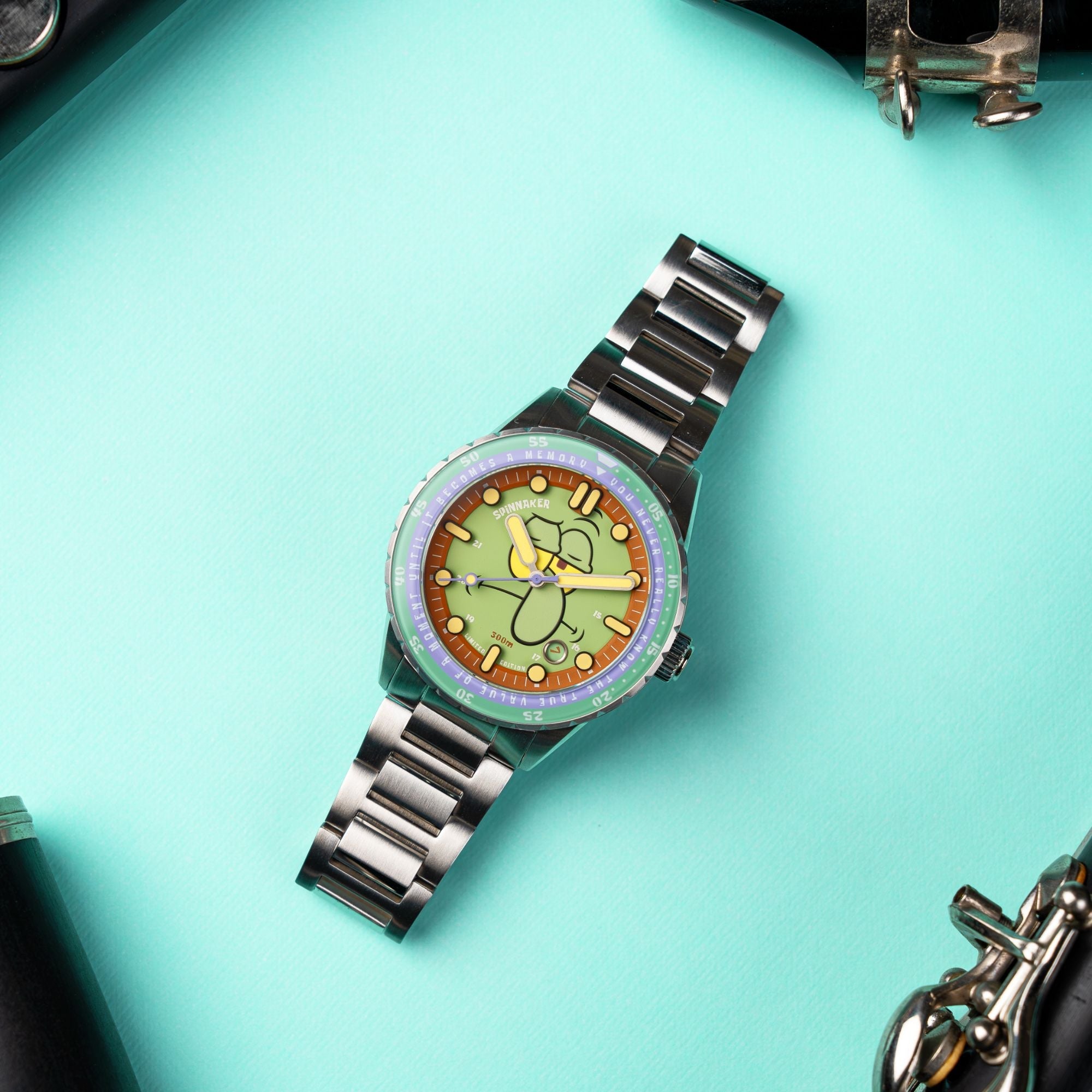SPINNAKER Spinnaker Squidward Green Hass Automatic Spongebob Squarepants 25th Limited Edition SP-5138-33