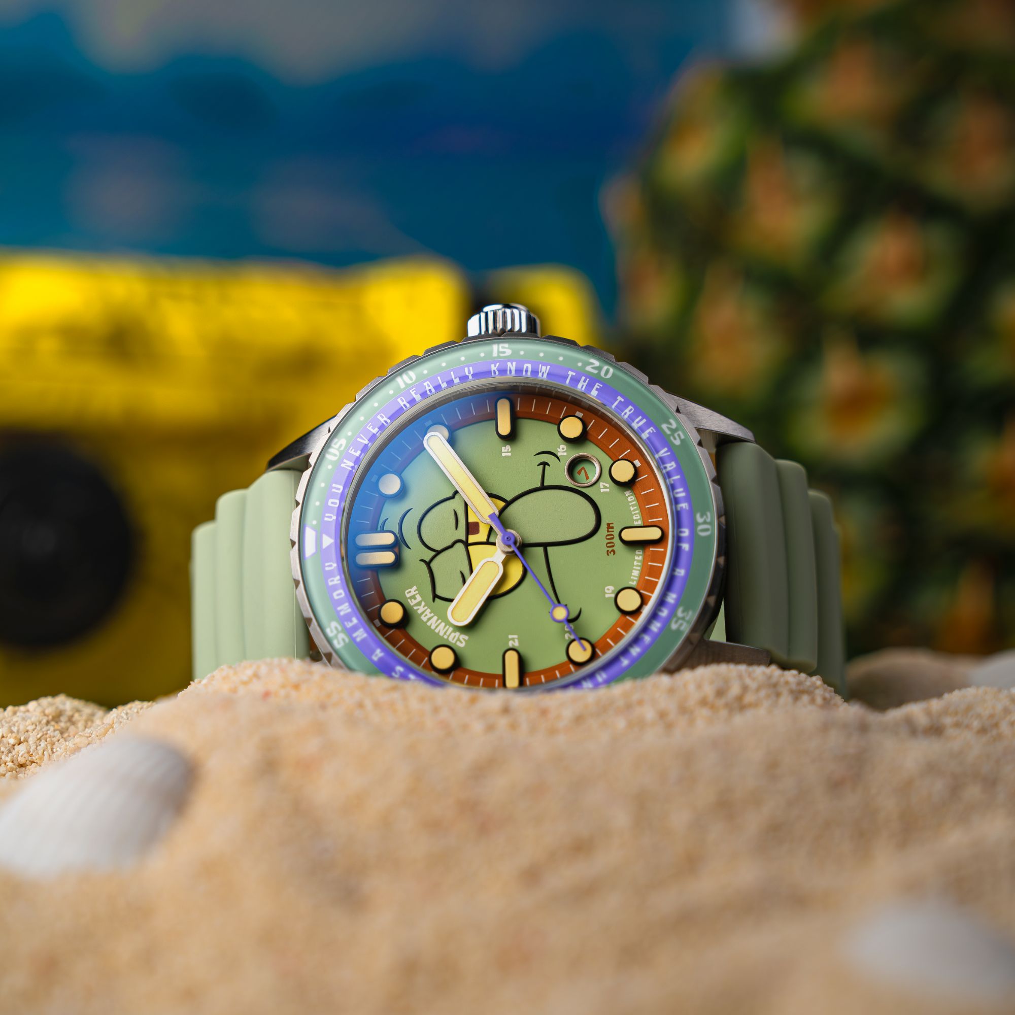 SPINNAKER Spinnaker Squidward Green Hass Automatic Spongebob Squarepants 25th Limited Edition SP-5138-33