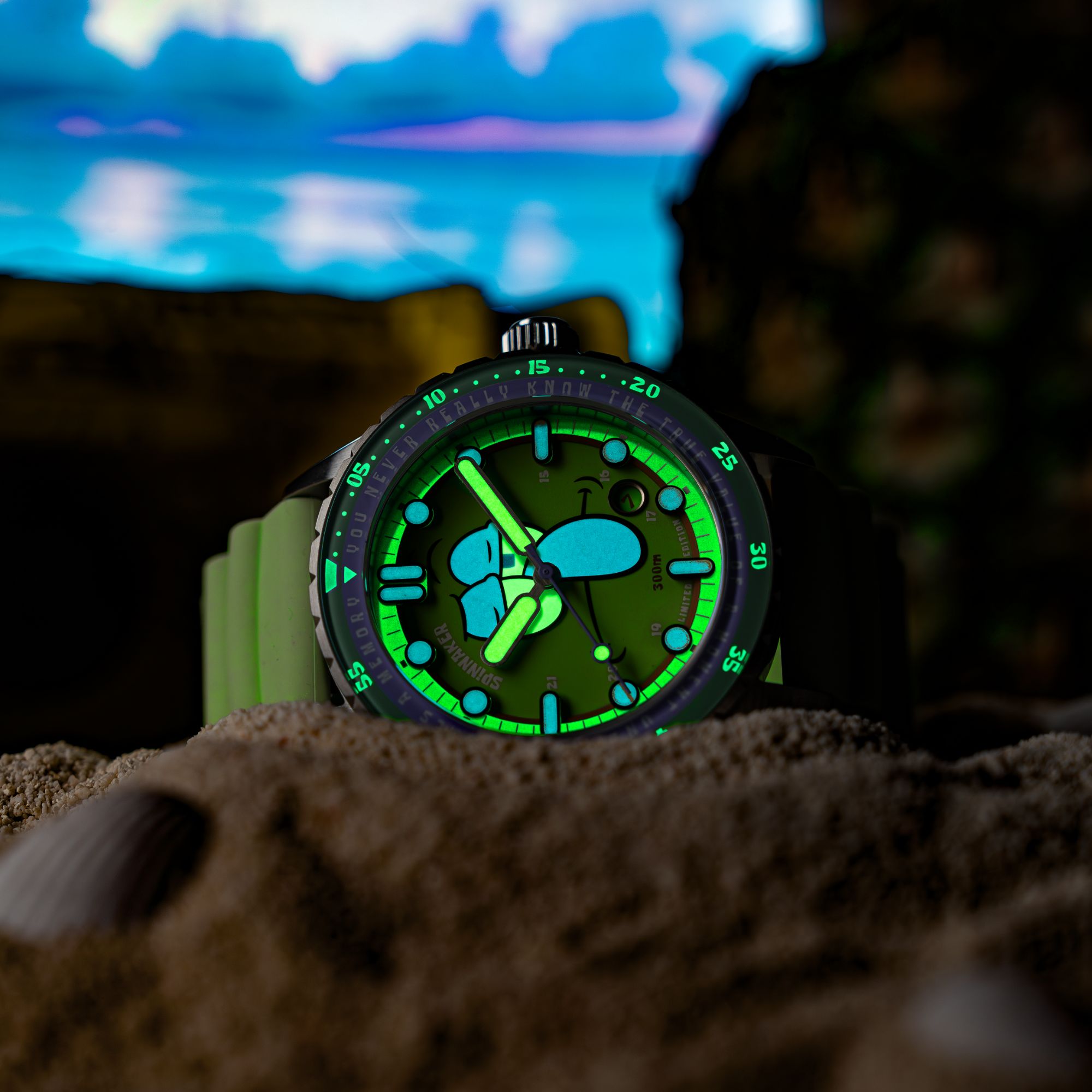 SPINNAKER Spinnaker Squidward Green Hass Automatic Spongebob Squarepants 25th Limited Edition SP-5138-33