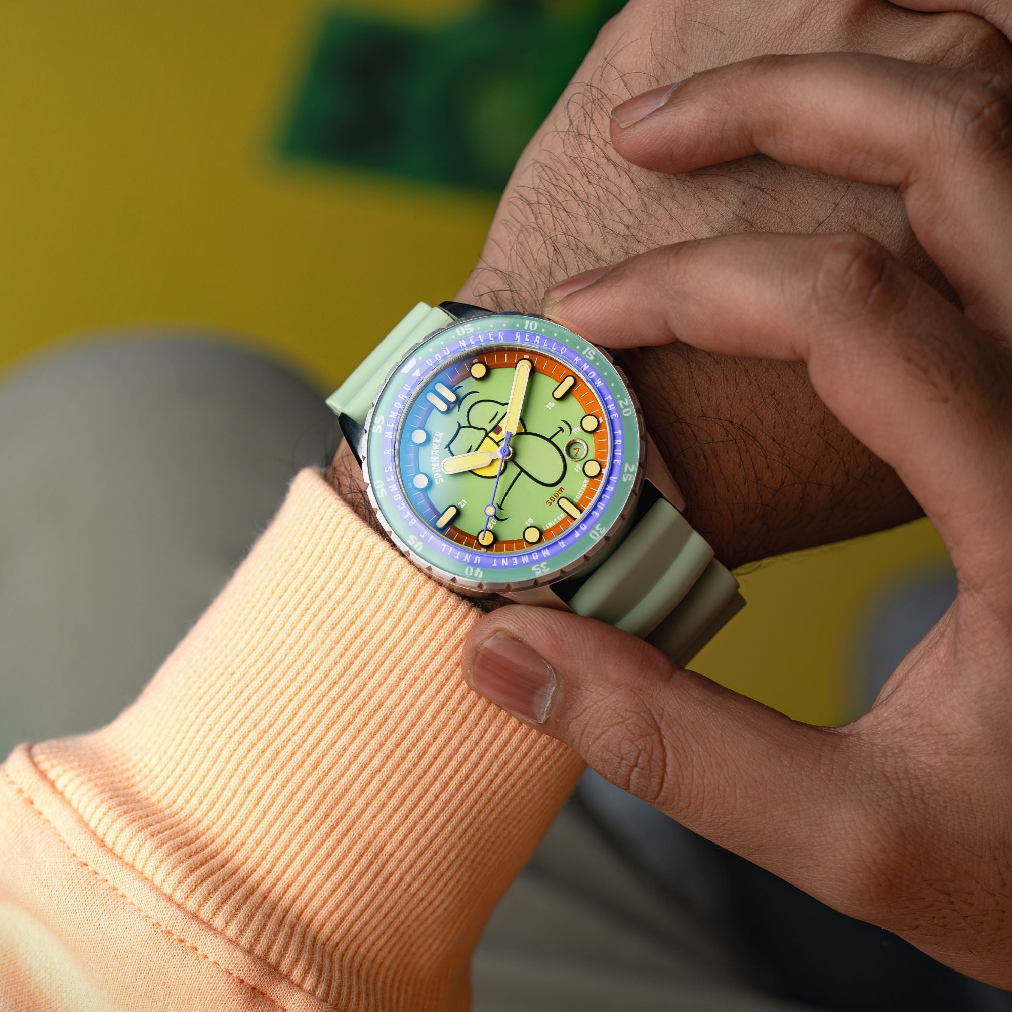 SPINNAKER Spinnaker Squidward Green Hass Automatic Spongebob Squarepants 25th Limited Edition SP-5138-33