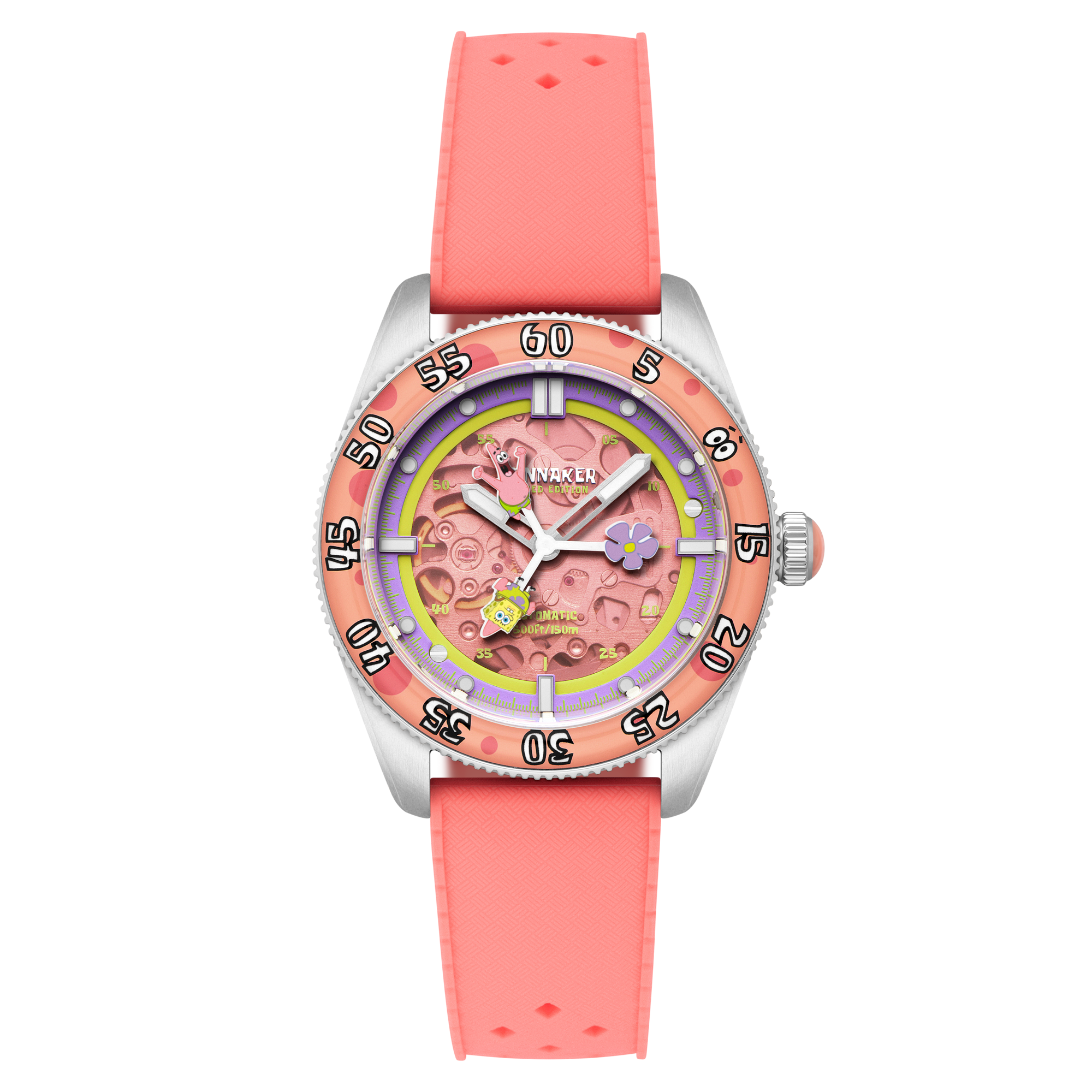 SPINNAKER Spinnaker Croft Mid-Size Skeleton Automatic Spongebob Squarepants Peek-A-Boo Limited Edition Seastar Sundial Men's Watch SP-5152-03