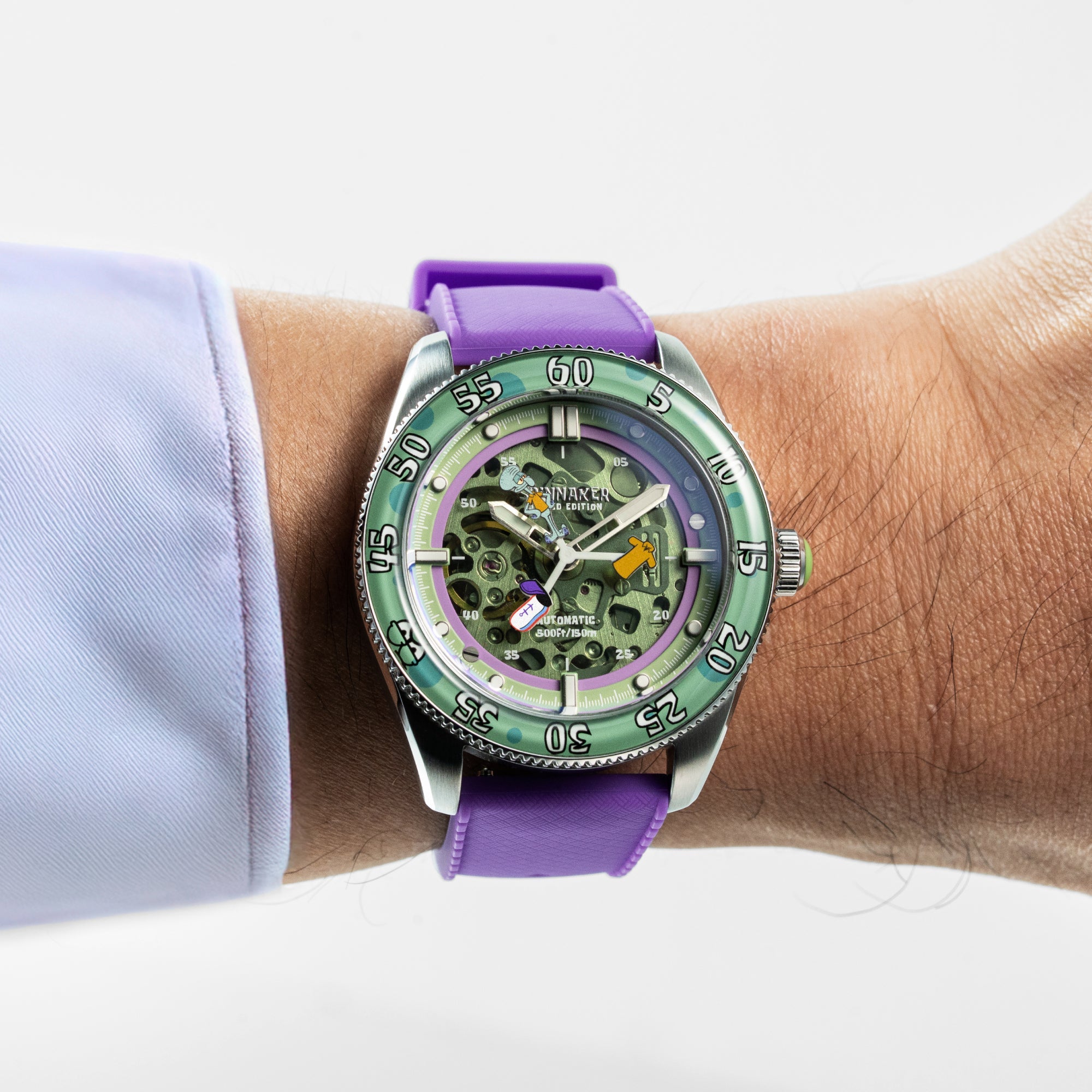 SPINNAKER Spinnaker Croft Mid-Size Skeleton Automatic Spongebob Squarepants Peek-A-Boo Limited Edition Sour Seconds Men's Watch SP-5152-04