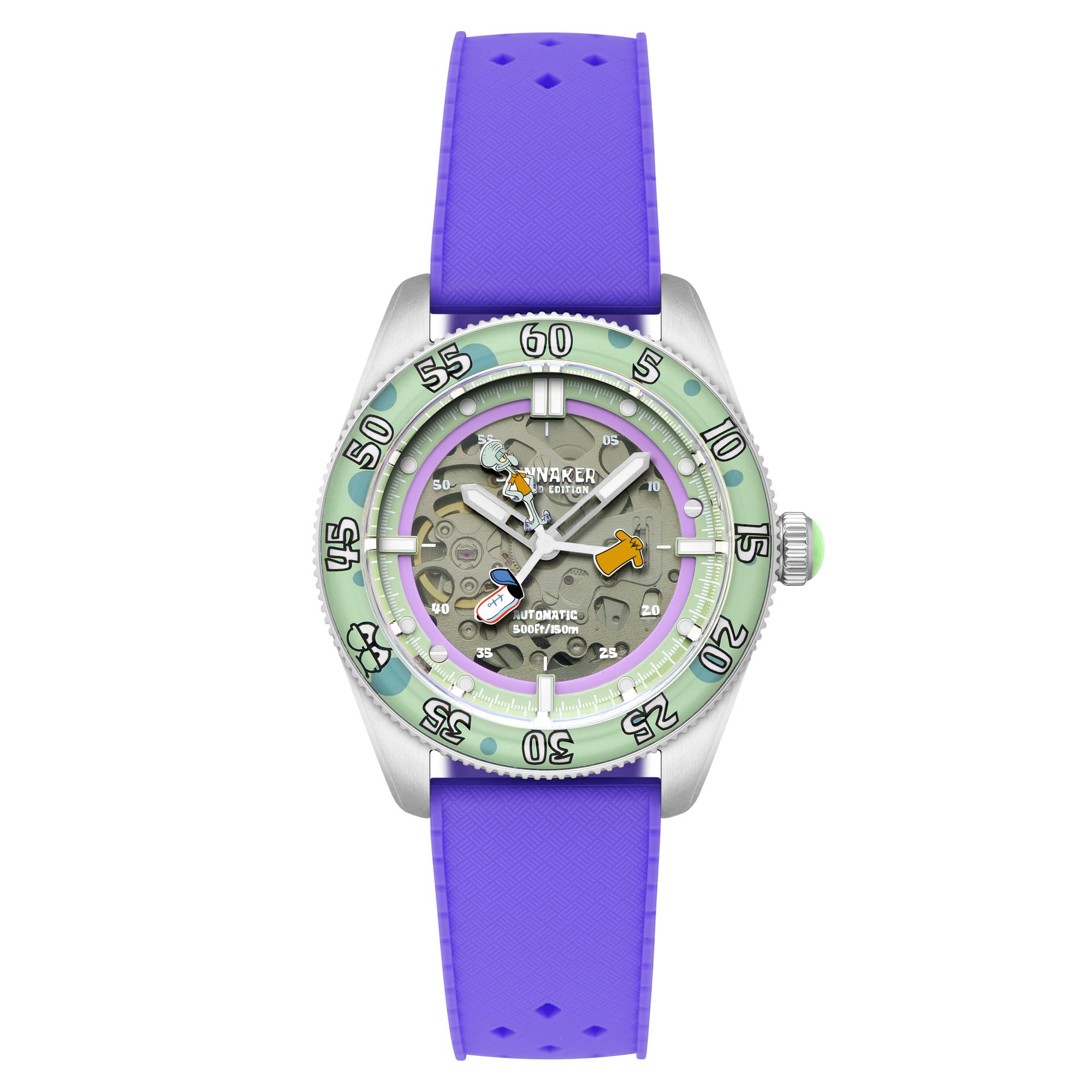 SPINNAKER Spinnaker Croft Mid-Size Skeleton Automatic Spongebob Squarepants Peek-A-Boo Limited Edition Sour Seconds Men's Watch SP-5152-04