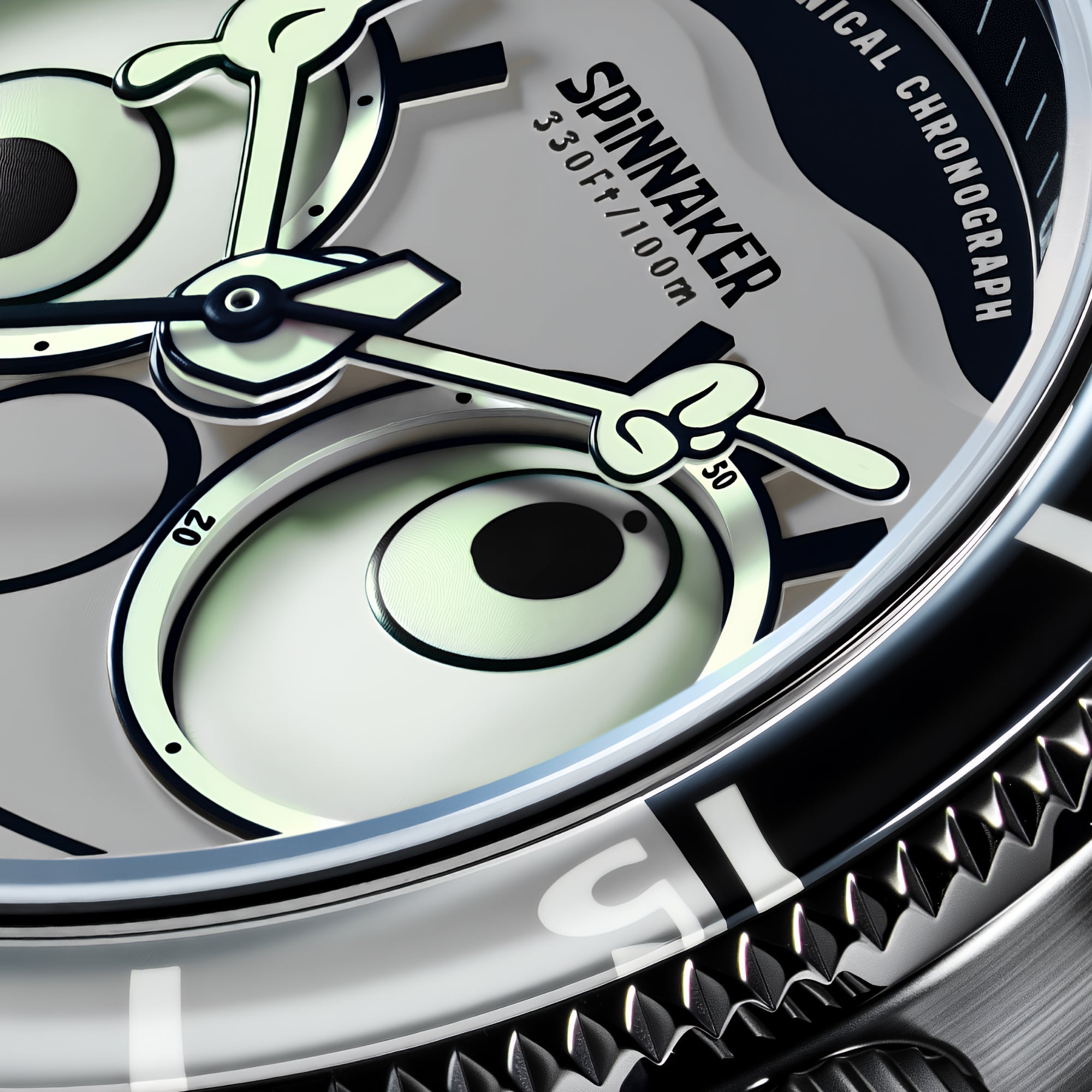 SPINNAKER Spinnaker Fleuss Mechanical Chronograph Spongebob Squarepants Eyedial Limited Edition Googly Black Men's Watch SP-5153-02