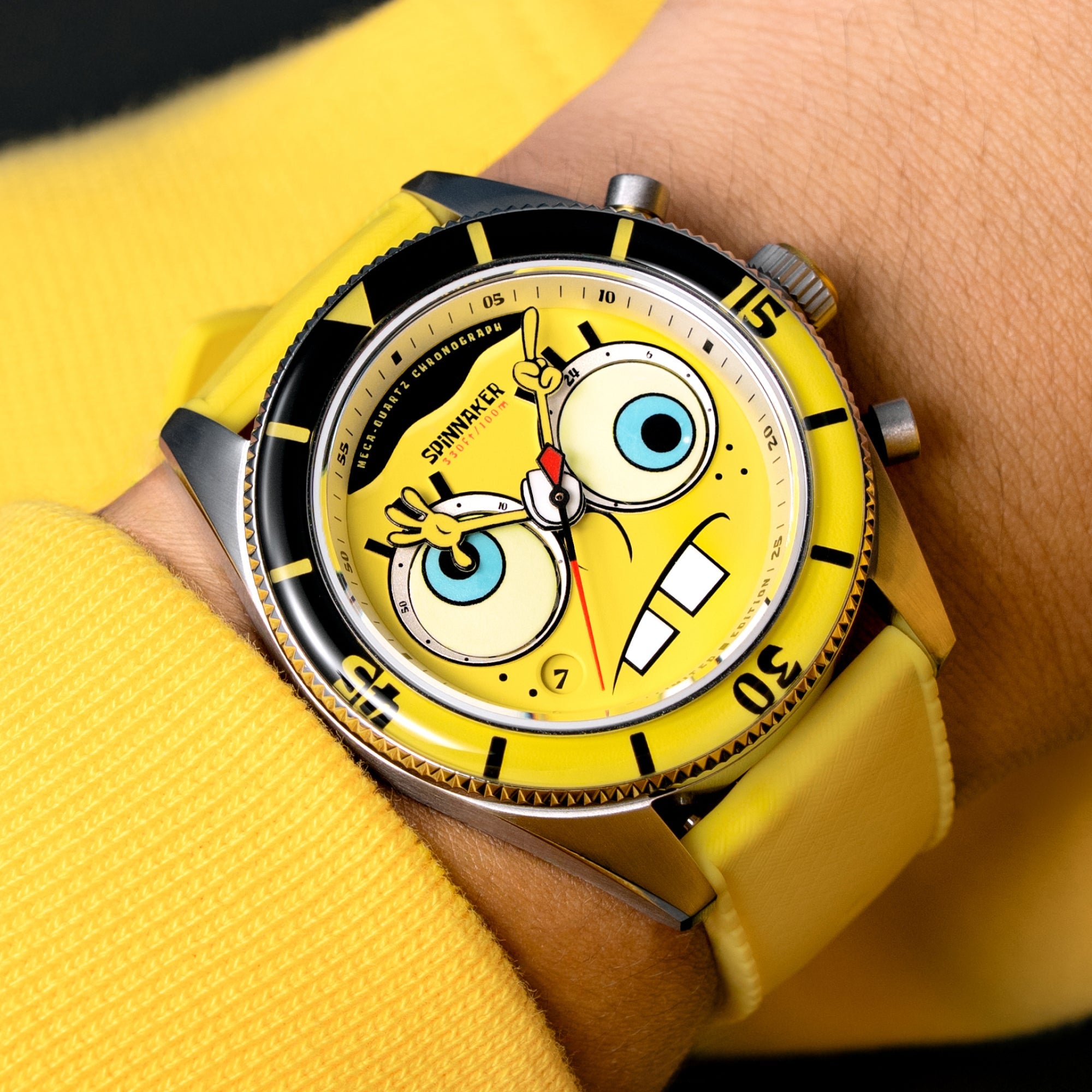 SPINNAKER Spinnaker Fleuss Chronograph Spongebob Squarepants Eyedial Limited Edition Eye Spy Yellow Men's Watch SP-5154-01