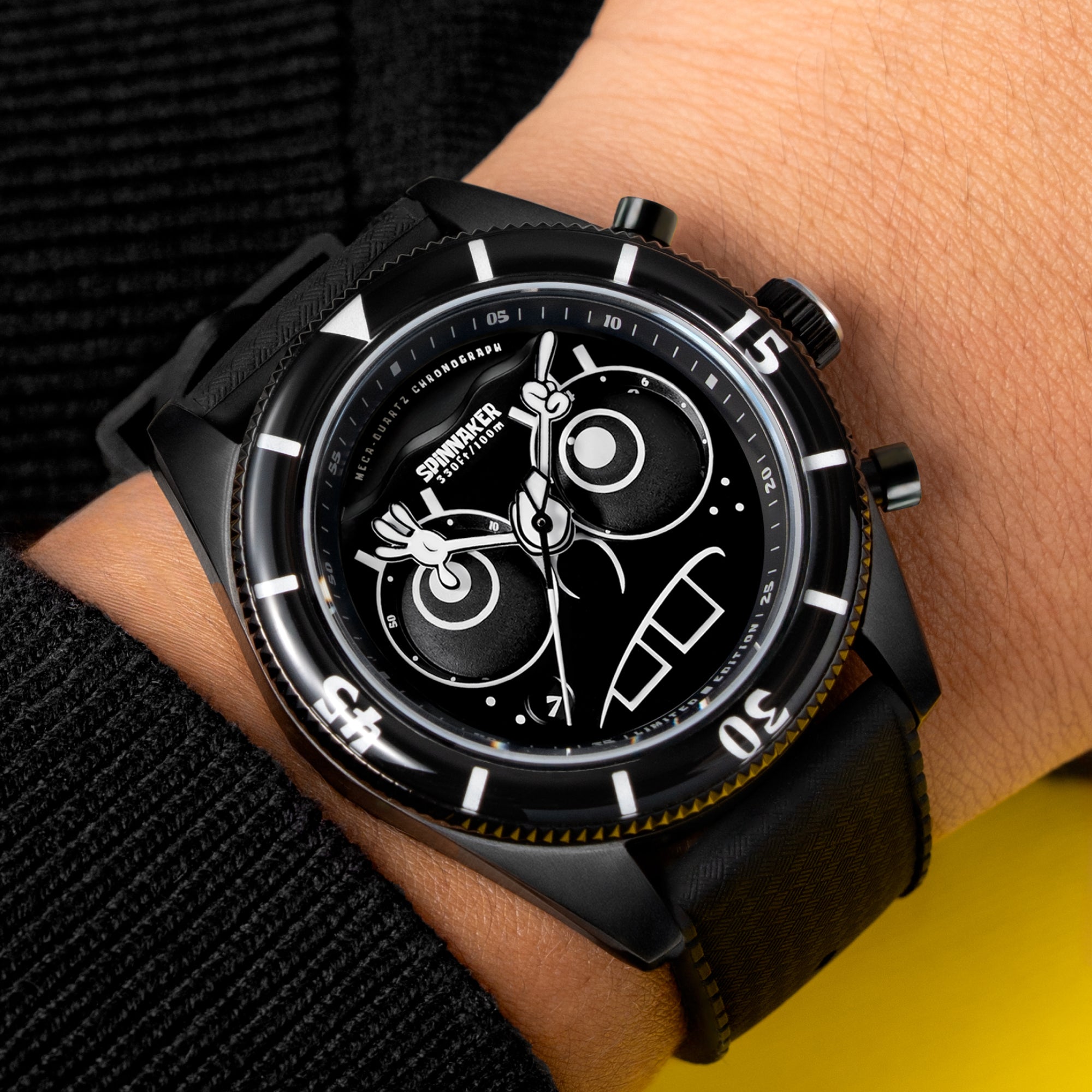 SPINNAKER Spinnaker Fleuss Chronograph Spongebob Squarepants Eyedial Limited Edition Eye Spy Black Men's Watch SP-5154-02