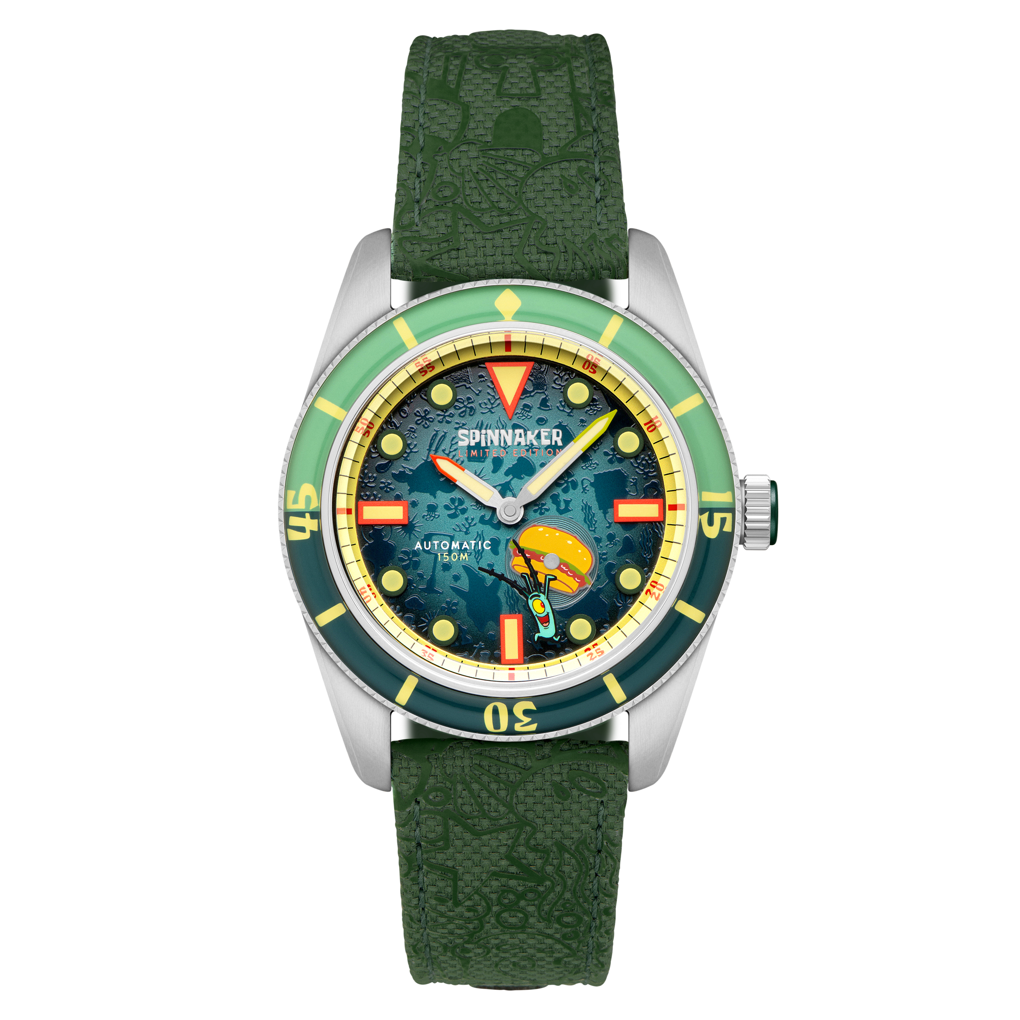 SPINNAKER Spinnaker Fleuss Automatic Spongebob Squarepants Frenemies Limited Edition Plankton Green Men's Watch SP-5160-02