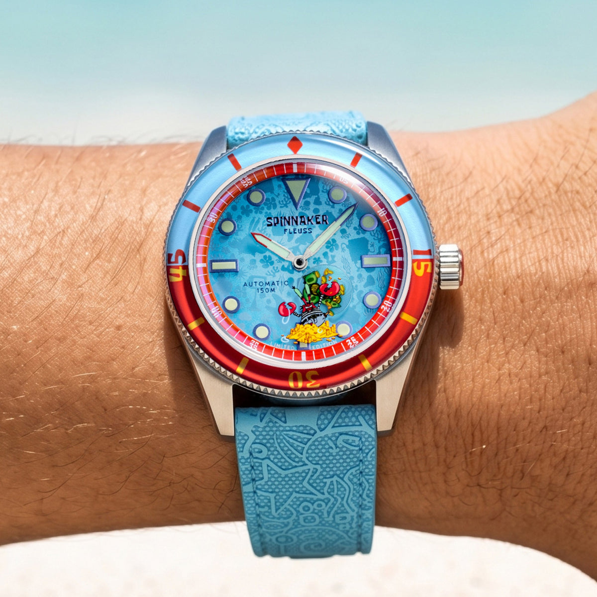 SPINNAKER Spinnaker Fleuss Automatic Spongebob Squarepants Shell Mates Limited Edition Krabs Blue Men's Watch SP-5160-05