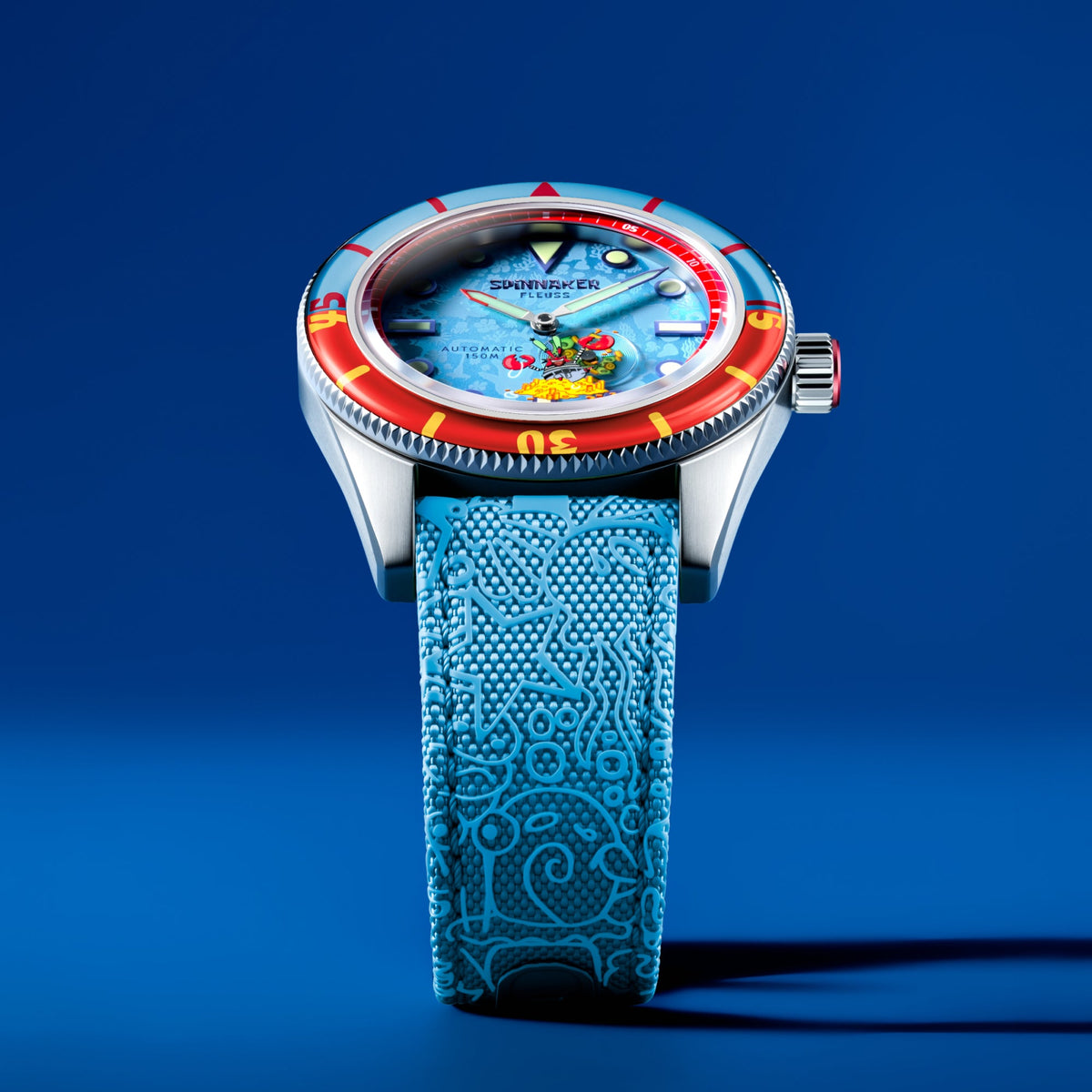 SPINNAKER Spinnaker Fleuss Automatic Spongebob Squarepants Shell Mates Limited Edition Krabs Blue Men's Watch SP-5160-05