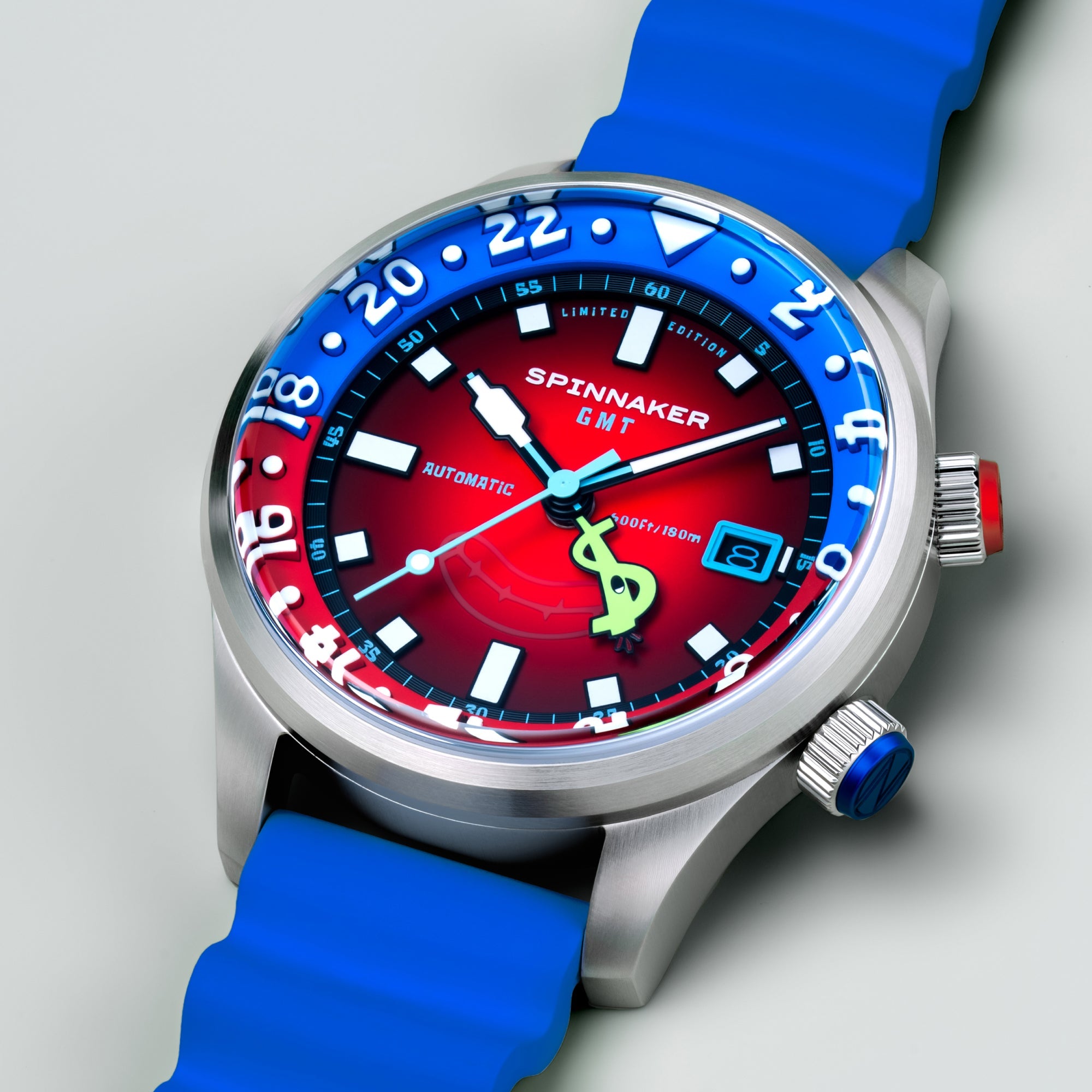 Spinnaker Bradner GMT Automatic Spongebob Squarepants Bubbly Grins Limited Edition Mr. Krabs Red Men's Watch SP-5162-22